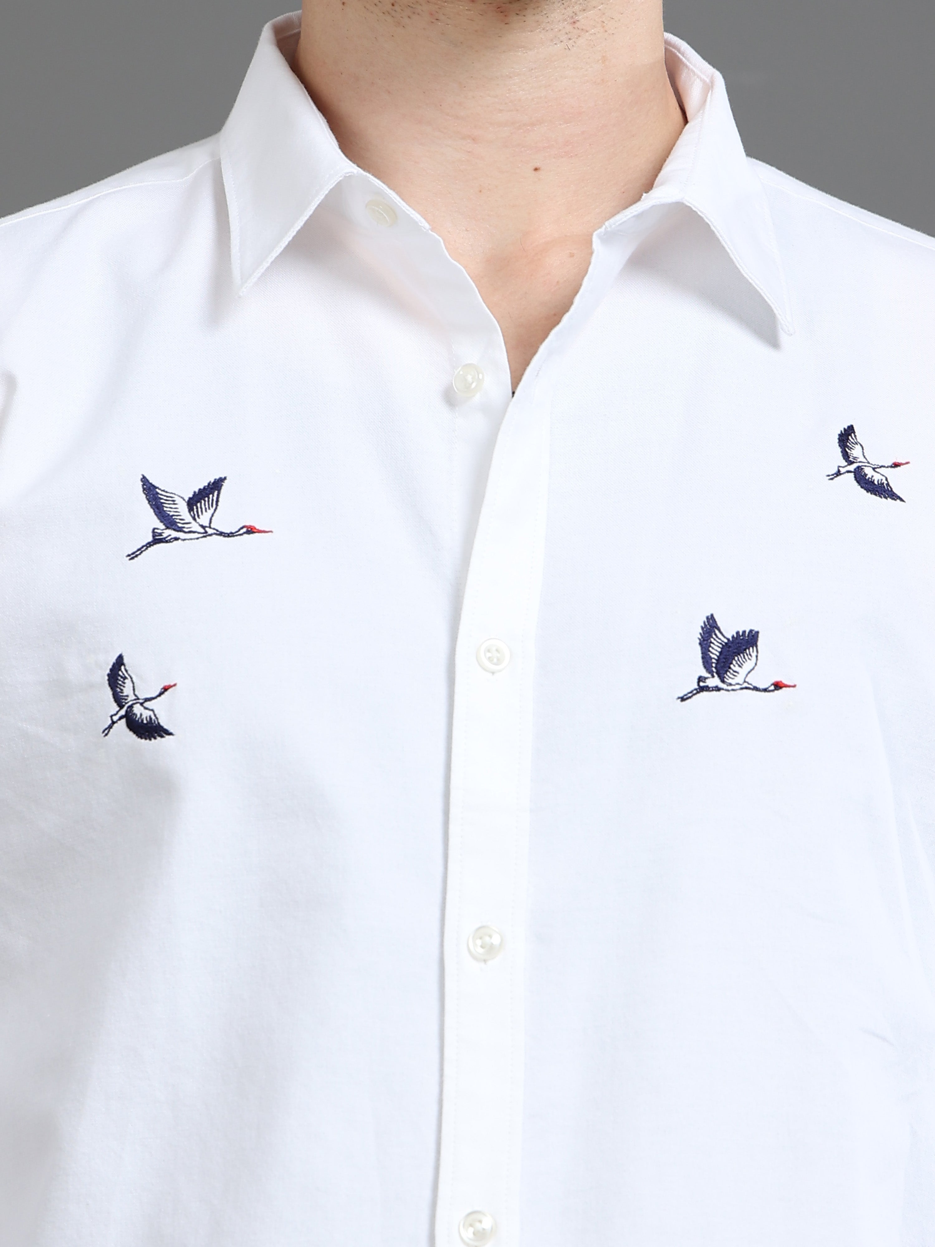 Men White Printed Shirt