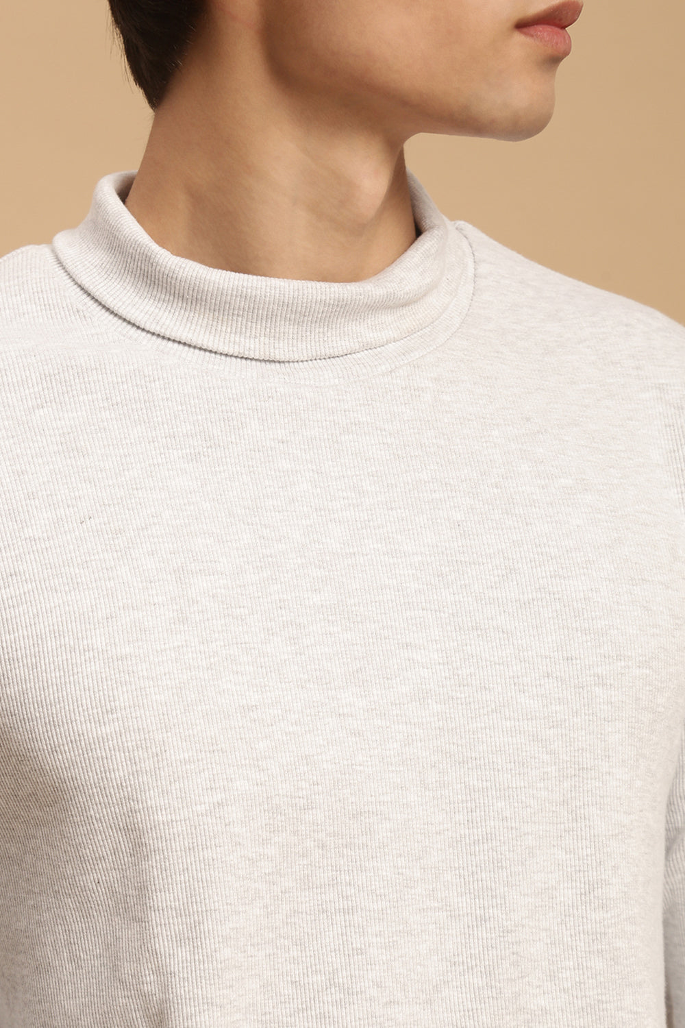 Men Multi Turtle Necl Long Sleeve Tees