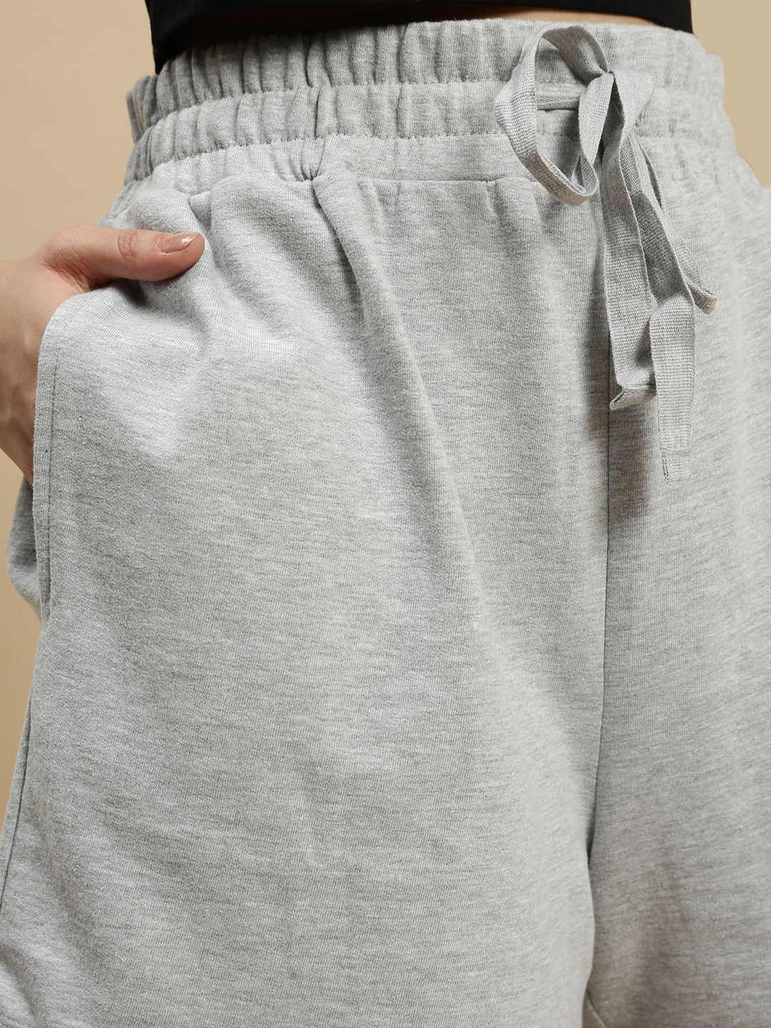 Women Grey French Terry Short