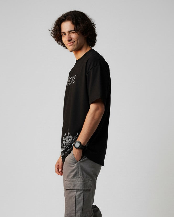 Men Printed Cotton Oversized T-Shirt