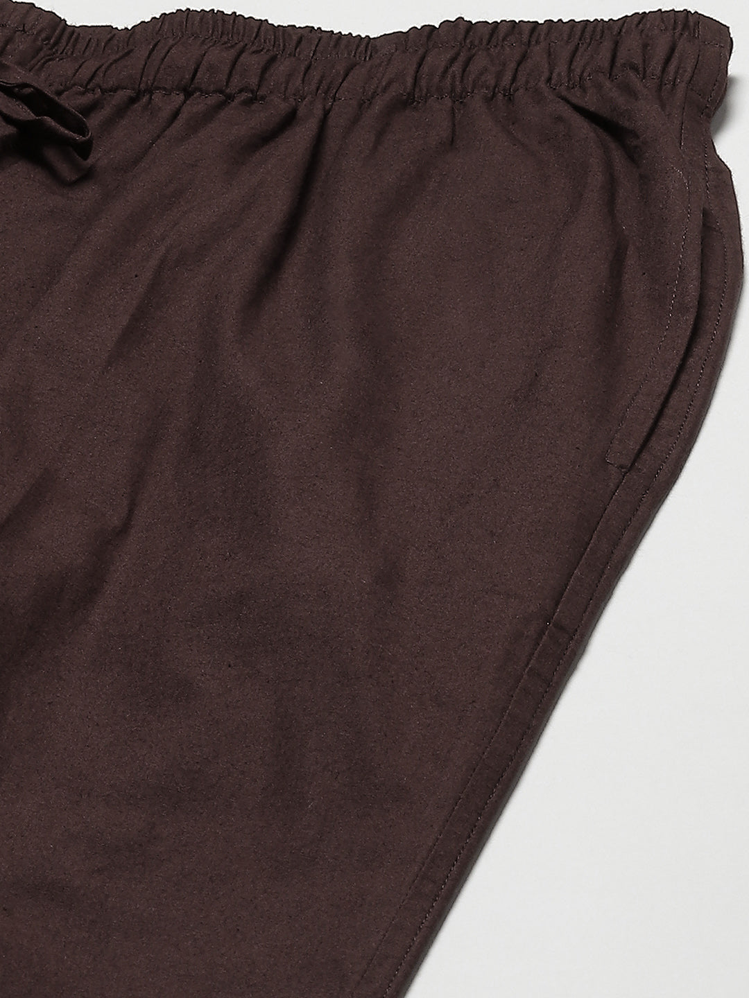 Men Brown Solid Pyjamas
