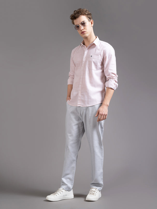 Men Blue DrawString  Regular Fit Chinos Trouser