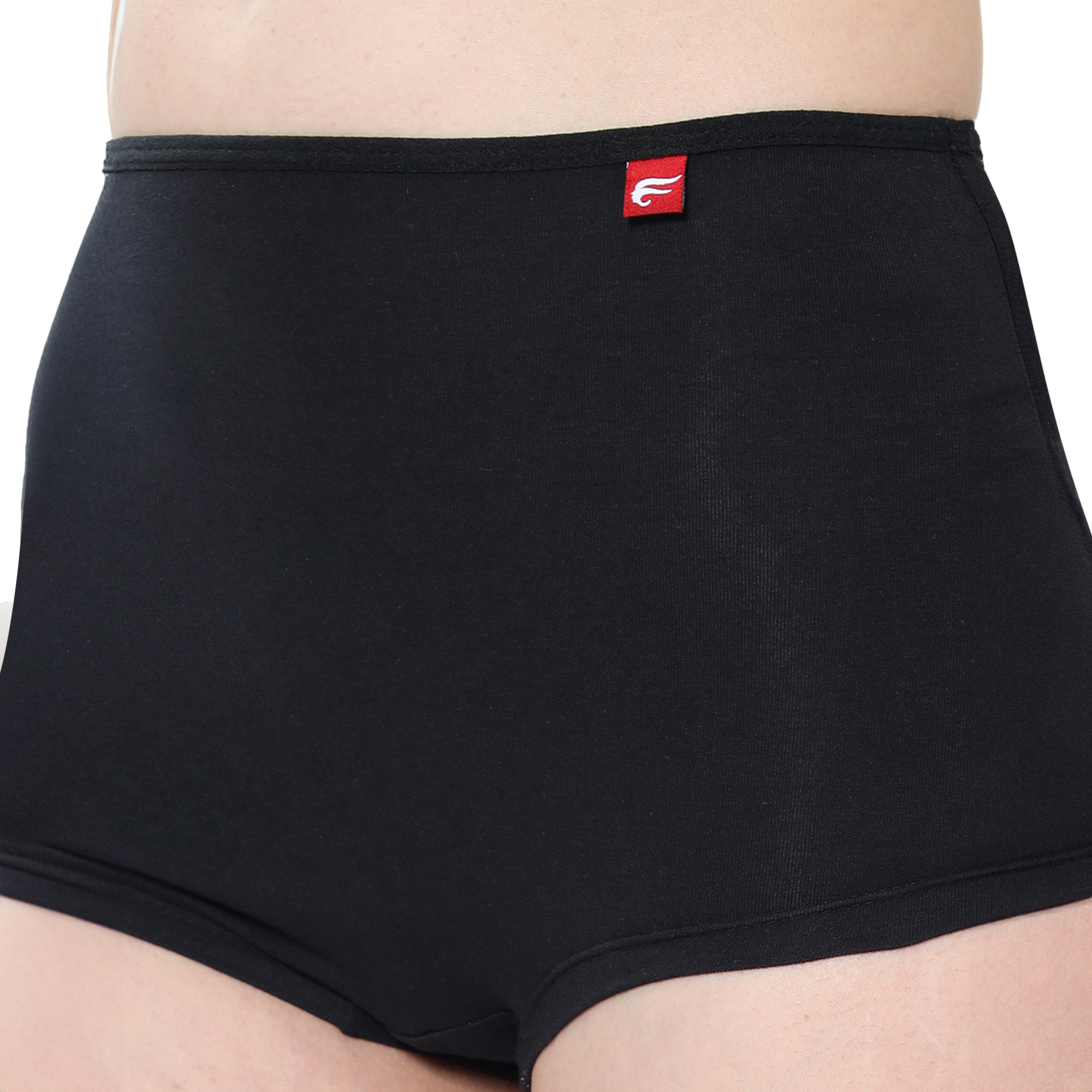 Women Black Midrise Comfort Boyshorts