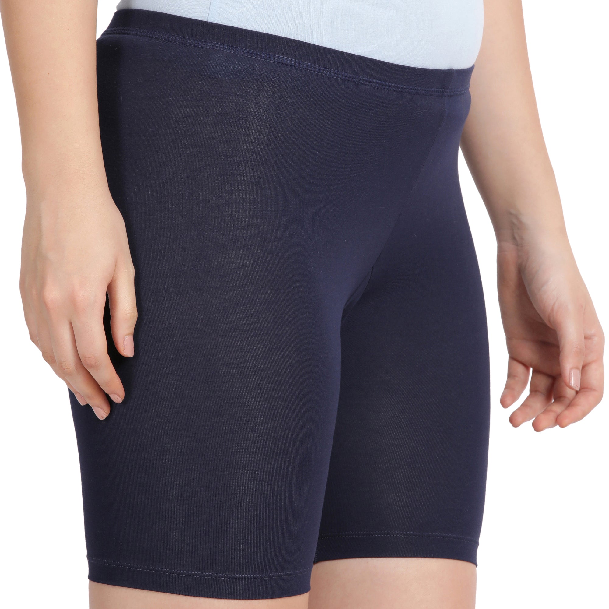 Women Navy Thigh Length Cycling Shorts