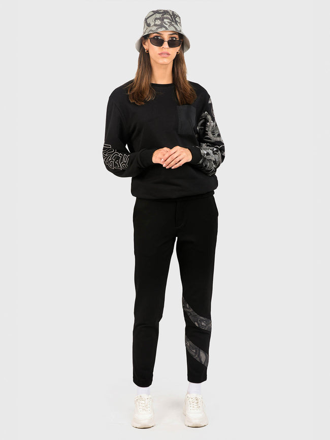 Unisex Cropped Appliqued Jogger