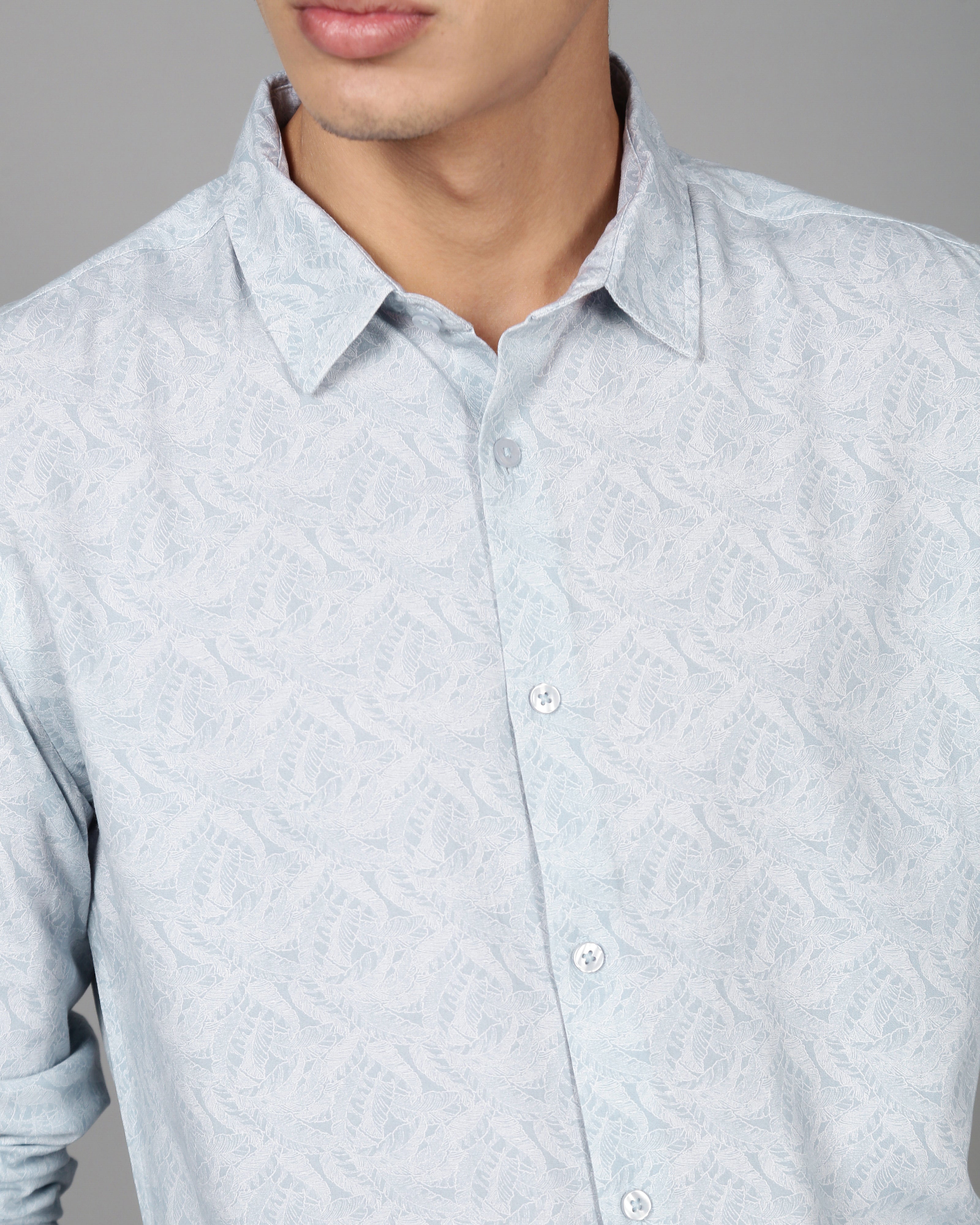 Men Blue Printed Shirt