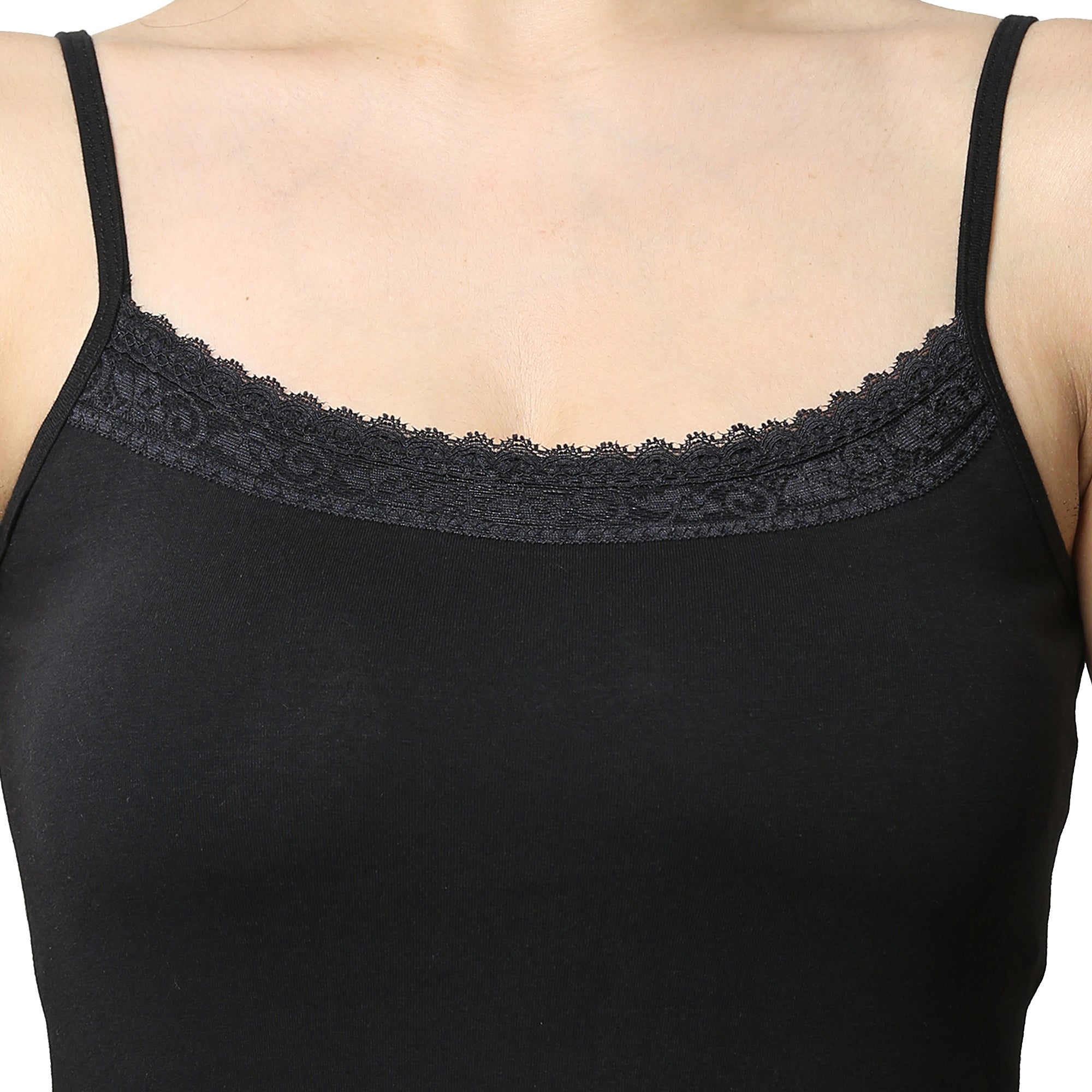 Contour Fit Round Neck Short Length Lace Camisole