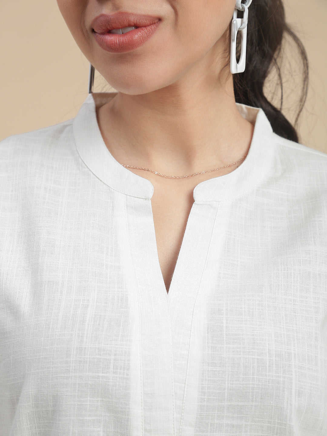 Women Off White Casual Kurta