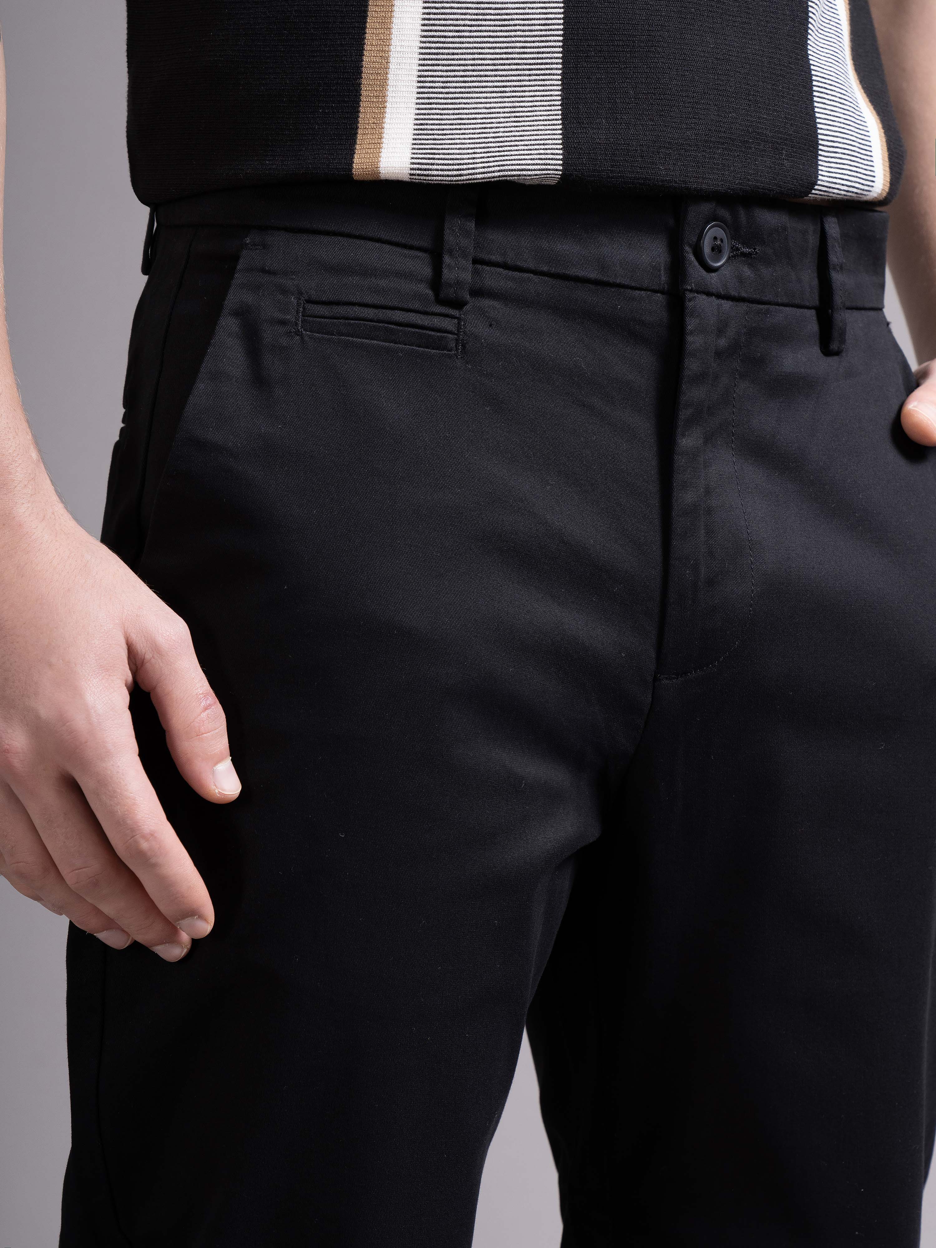 Men Black Smart Slim Fit Chinos