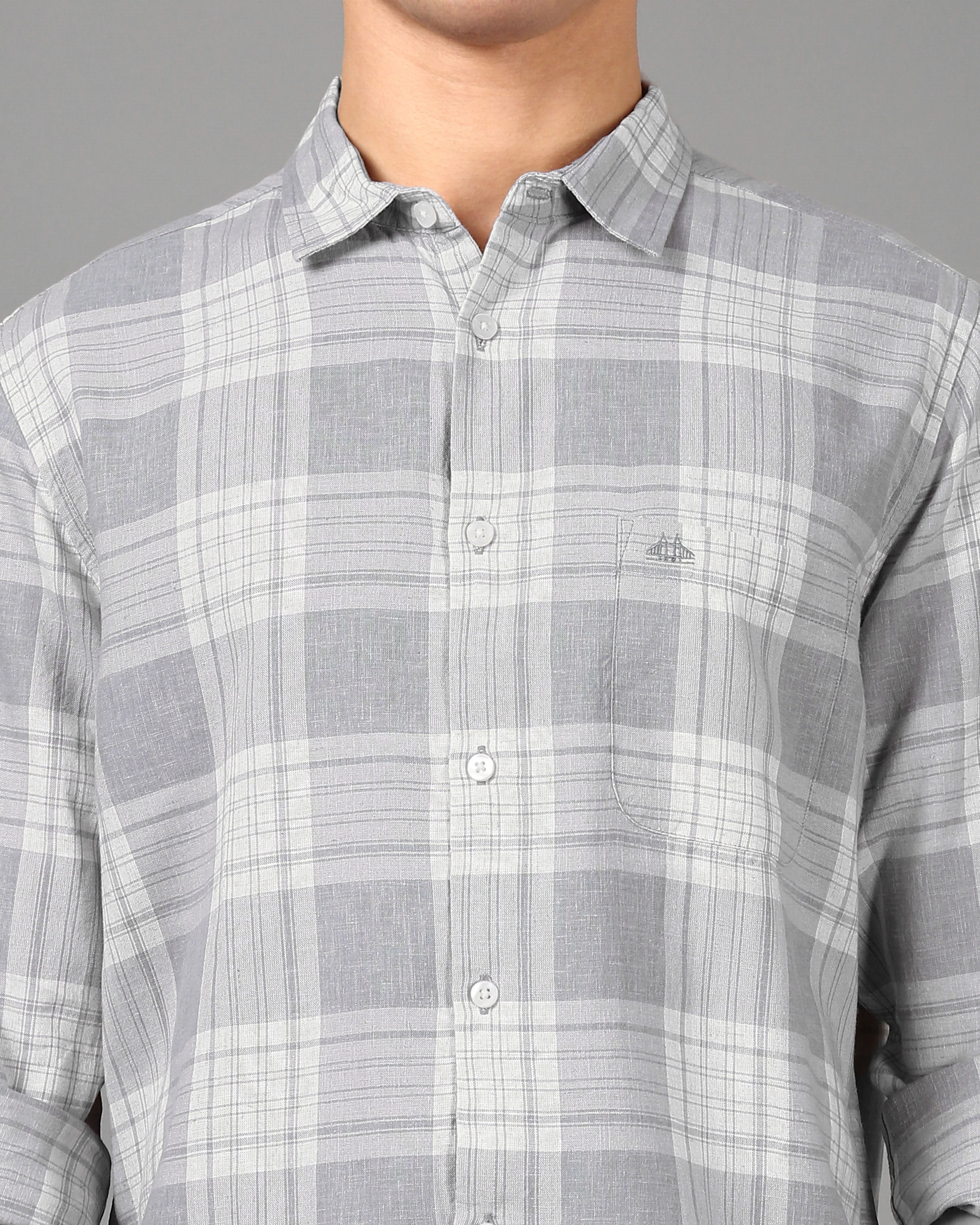 Men Grey Casual Shirt