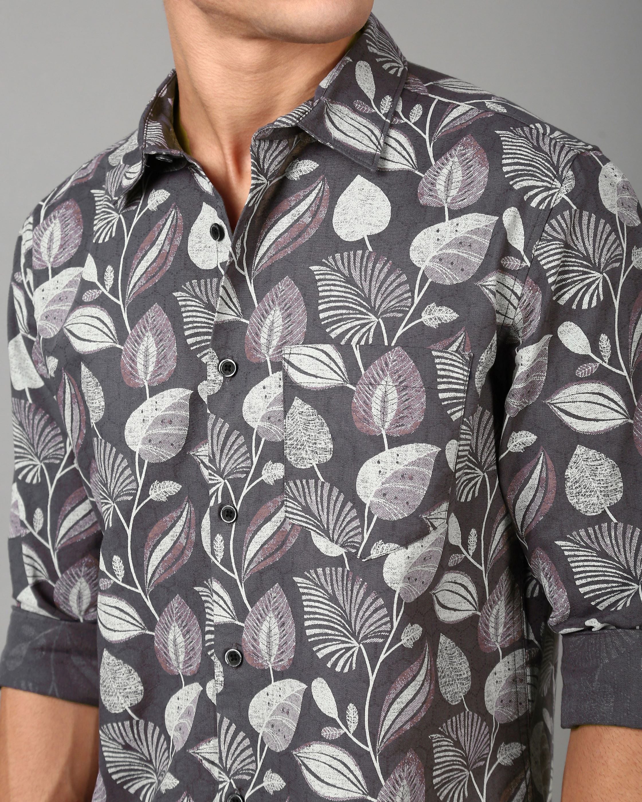Men Grey Casual Shirt