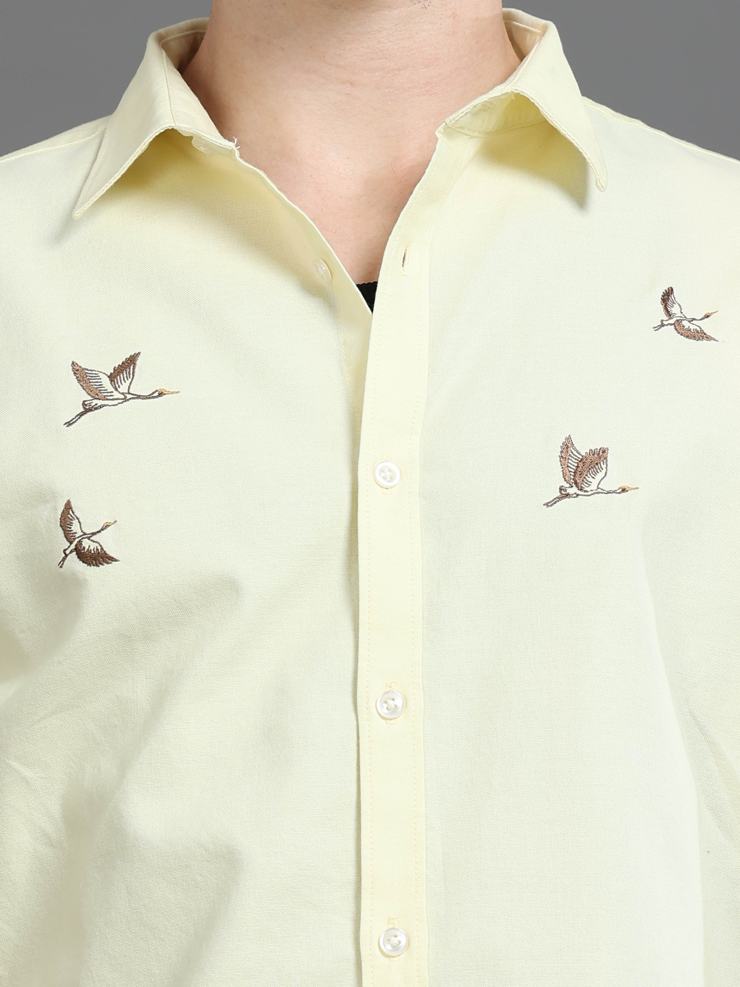 Men Yellow Printed Shirt