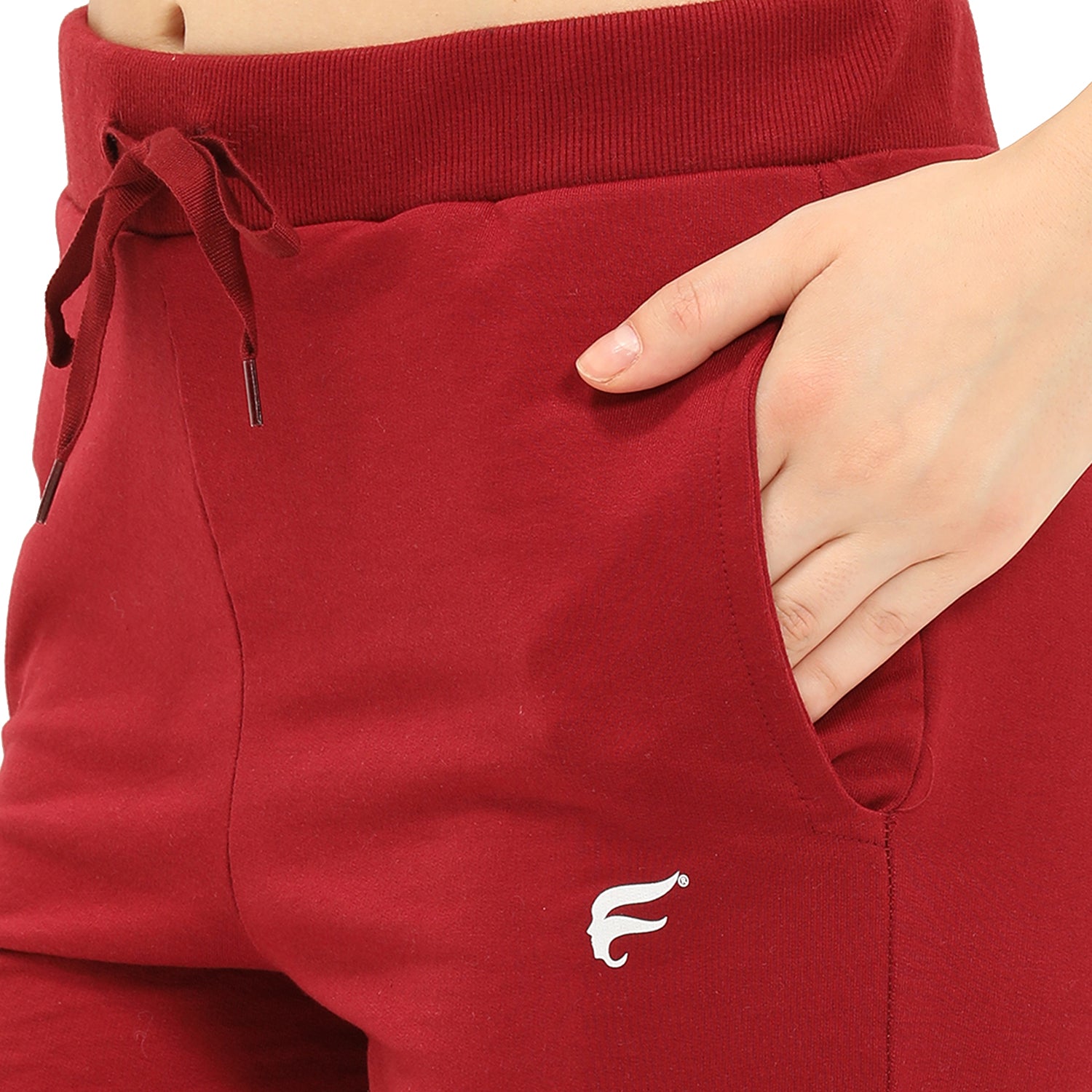 Women Maroon Ankle Length Track Pant