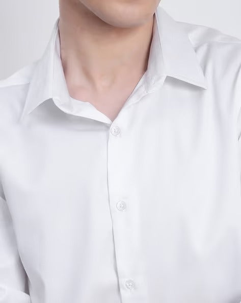 Men White Slim Fit Shirt