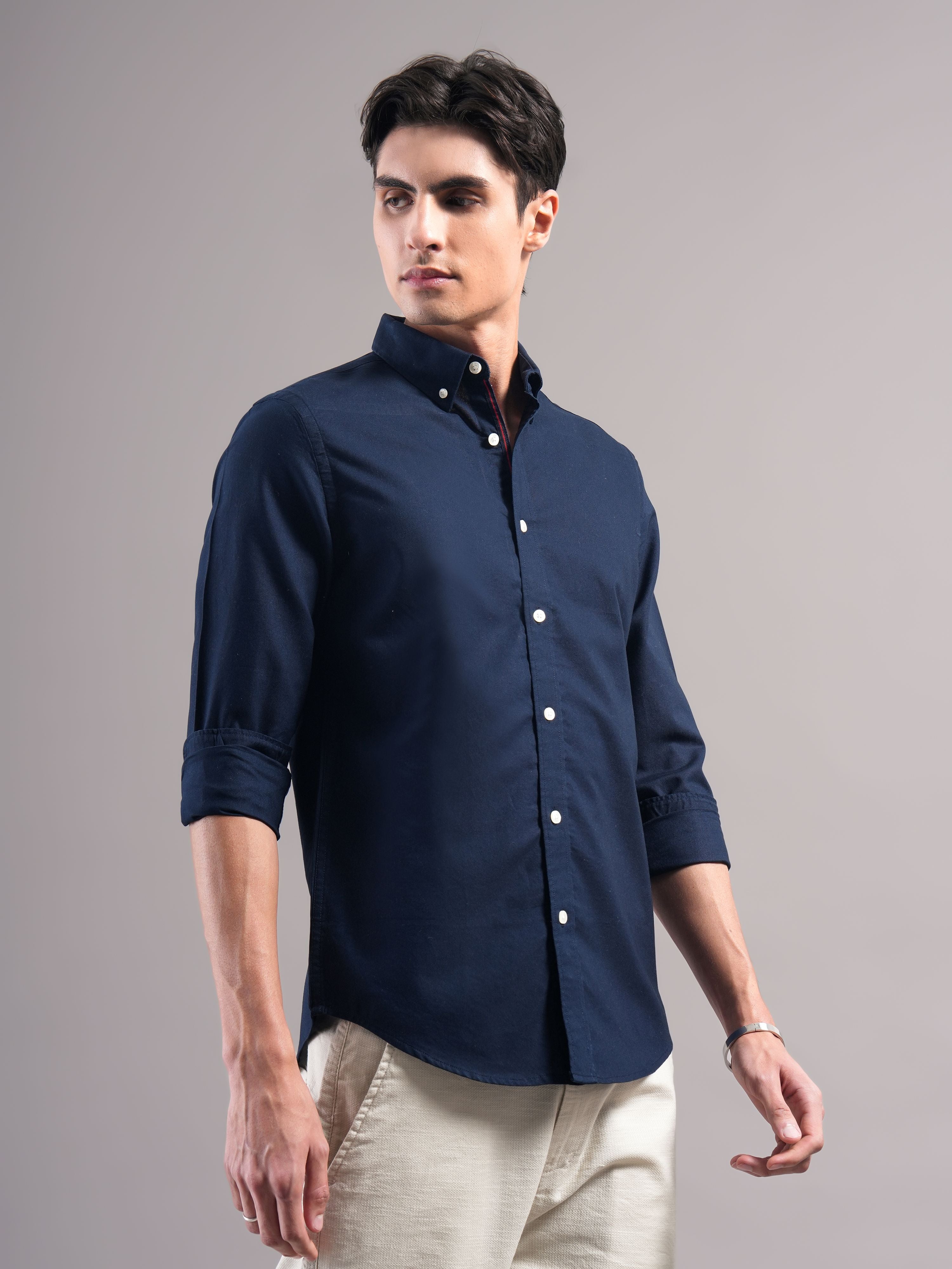 Men Navy Casual Shirt