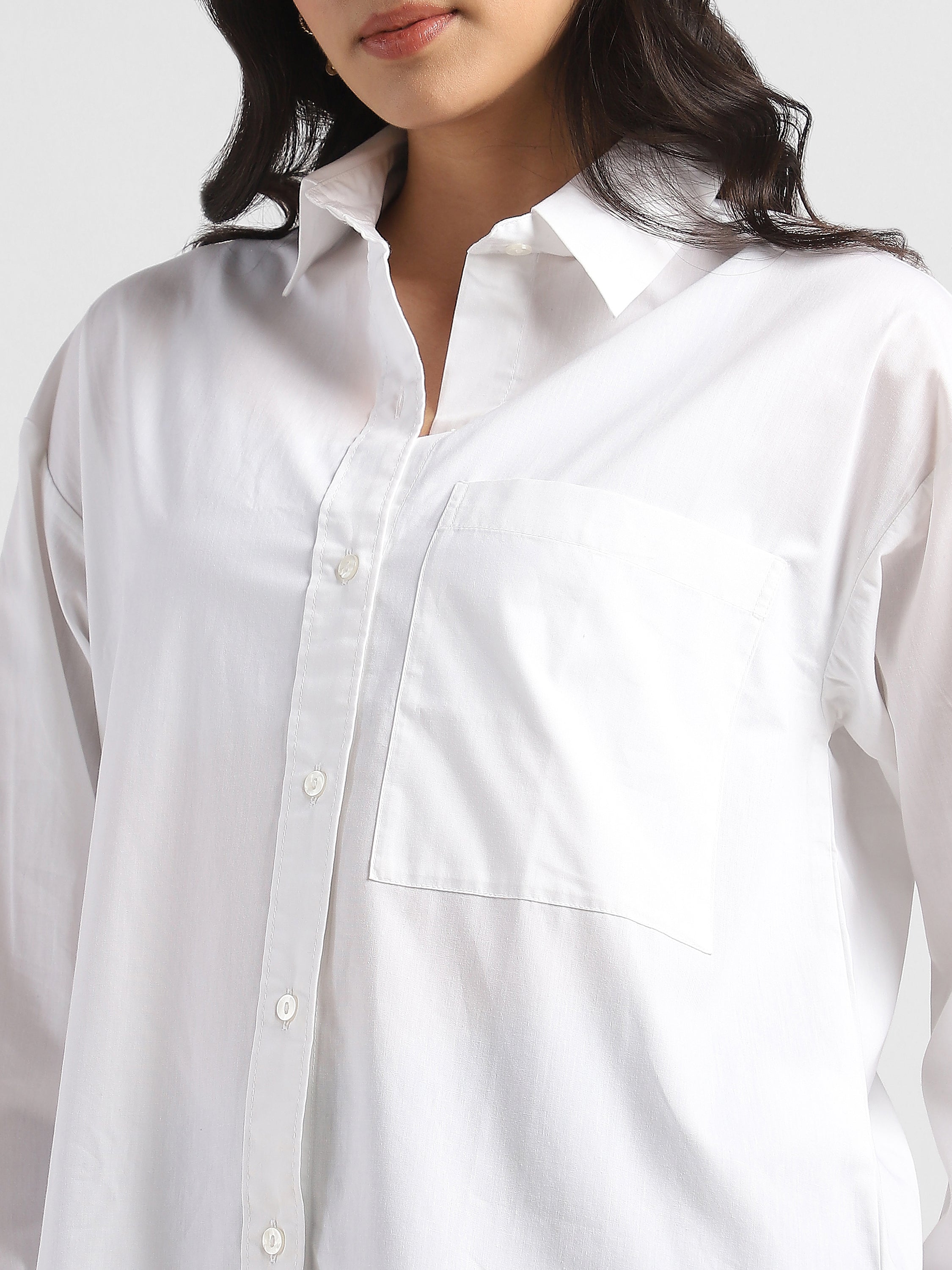 Women White Shirt with Pocket