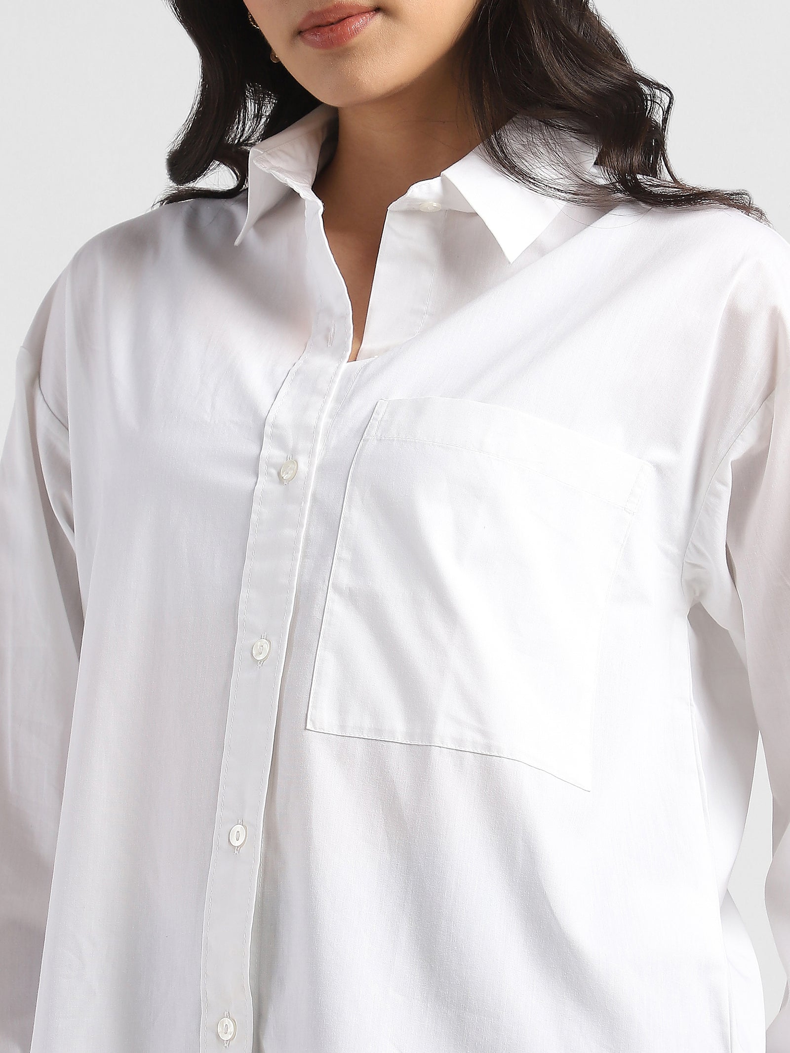 Women White Shirt with Pocket