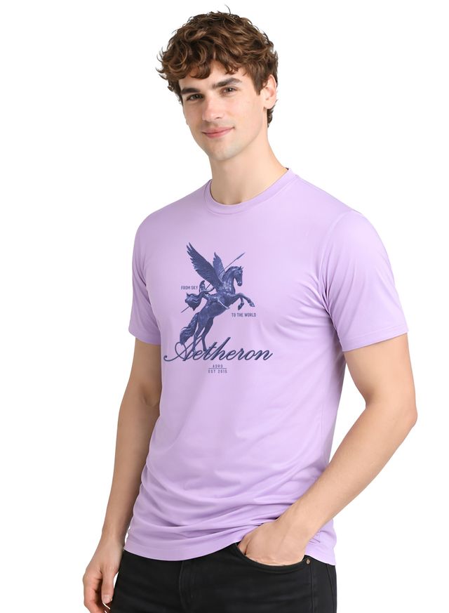 Men Lavender Graphic Printed T-Shirt
