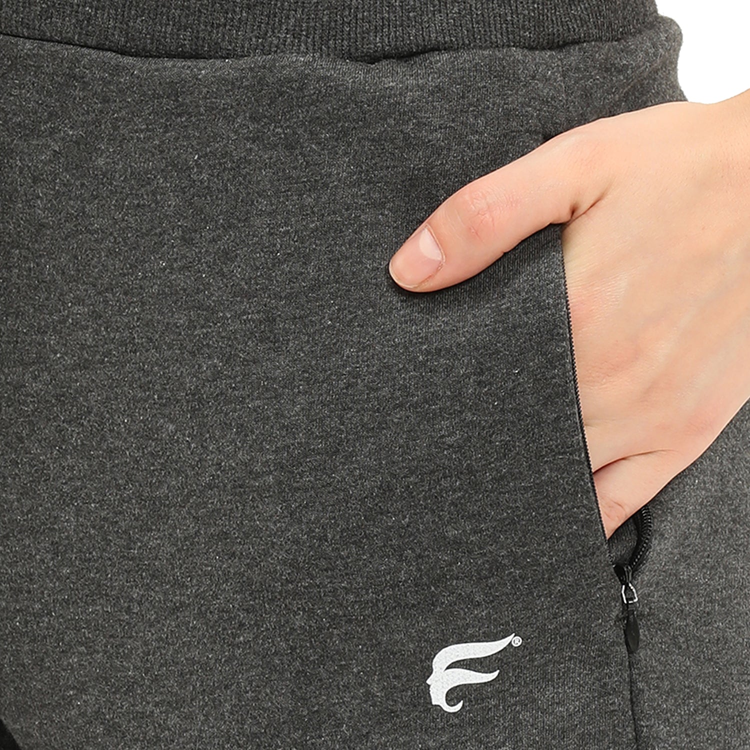 Women Grey Ankle Length Fleece Track Pant