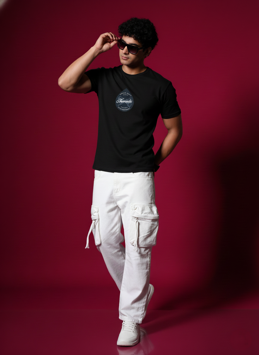 Men Round Neck Cotton T-Shirt