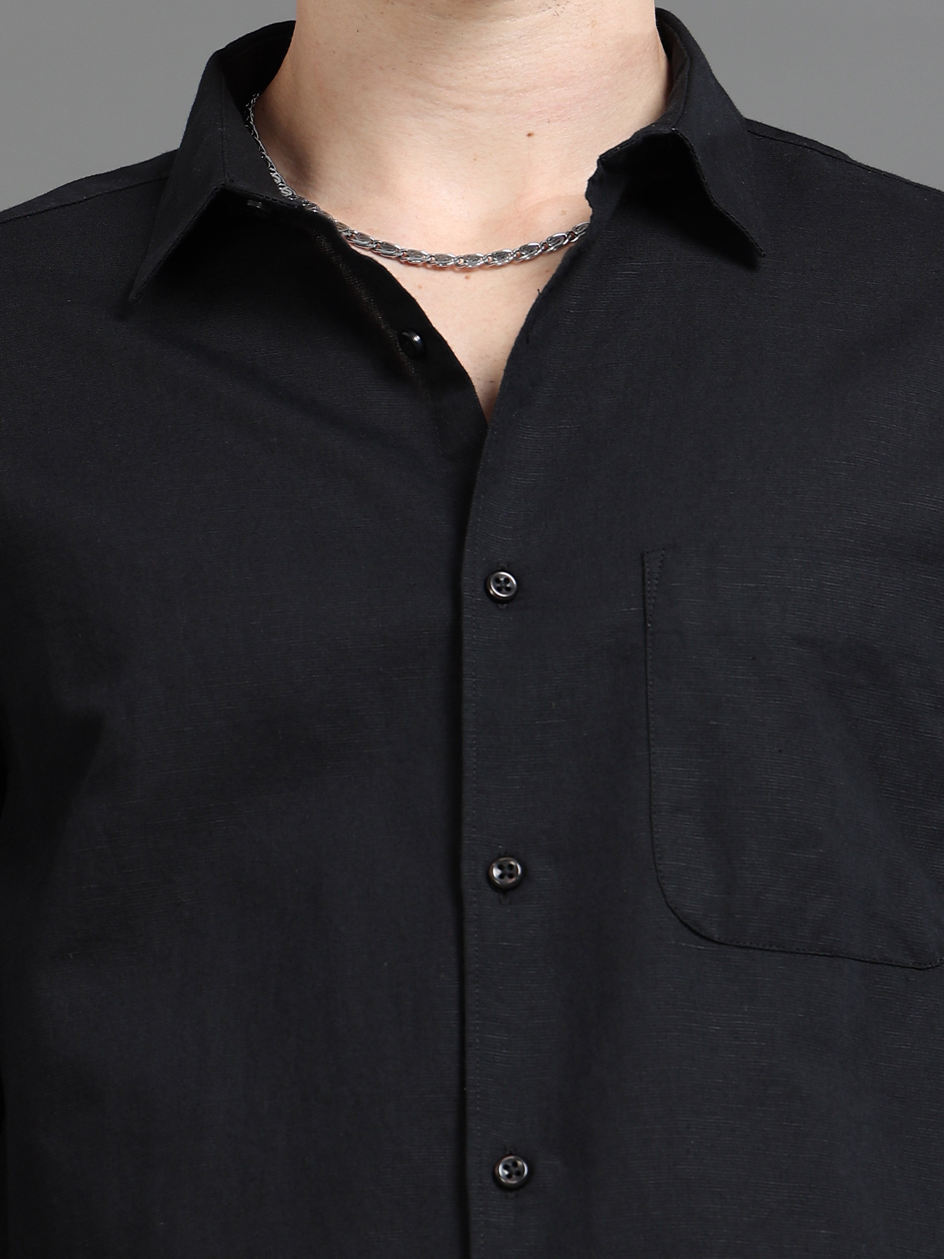 Men Black Slim Fit Shirt