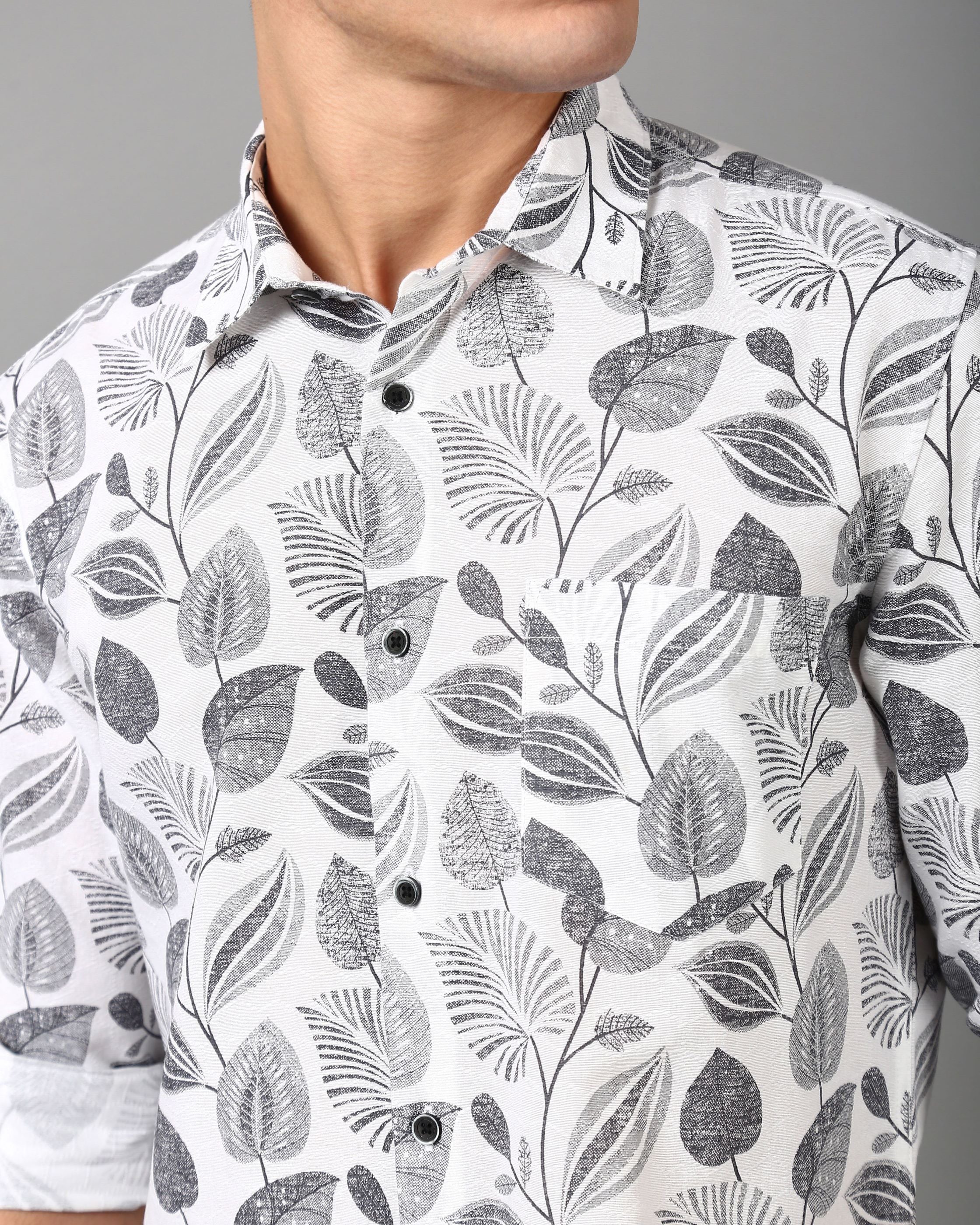 Men White Casual Shirt