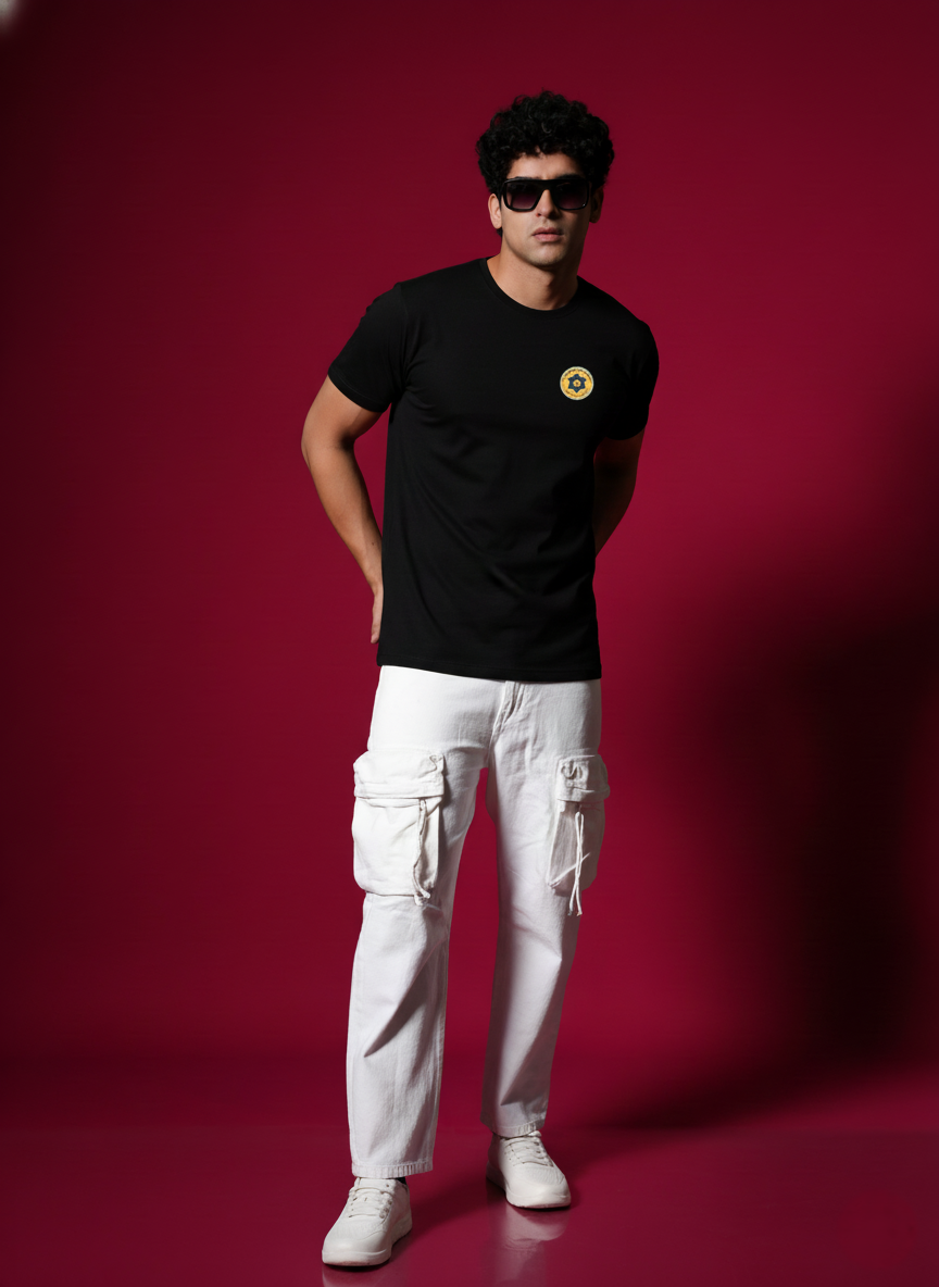 Men Round Neck Cotton T-Shirt