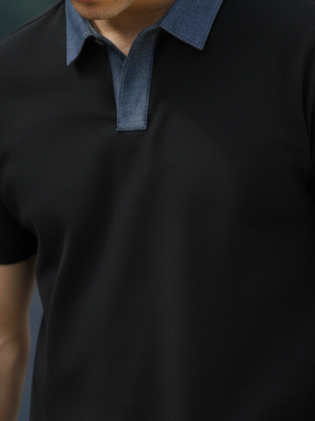 Men Black Polo T-Shirt