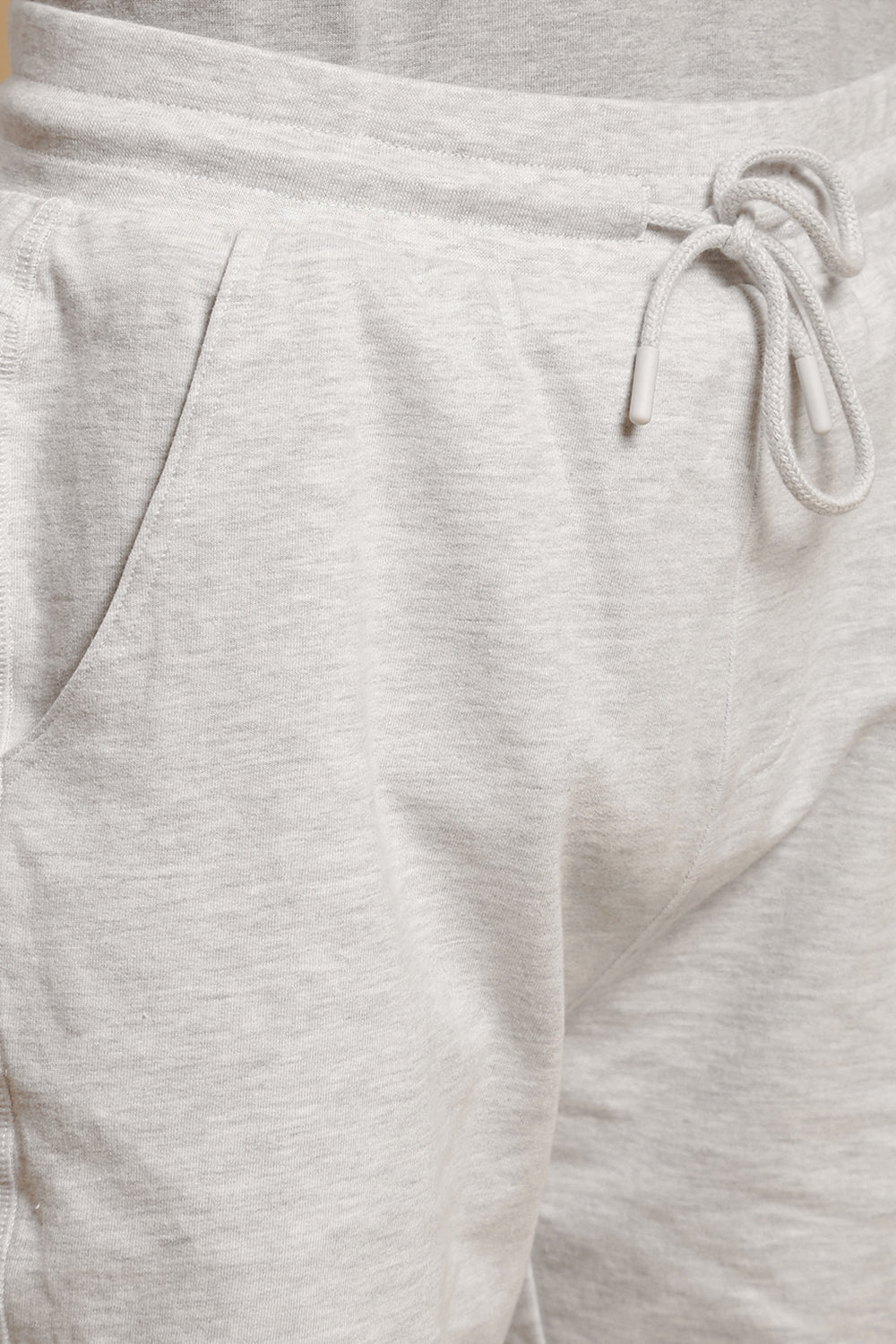 Men White French Terry Short