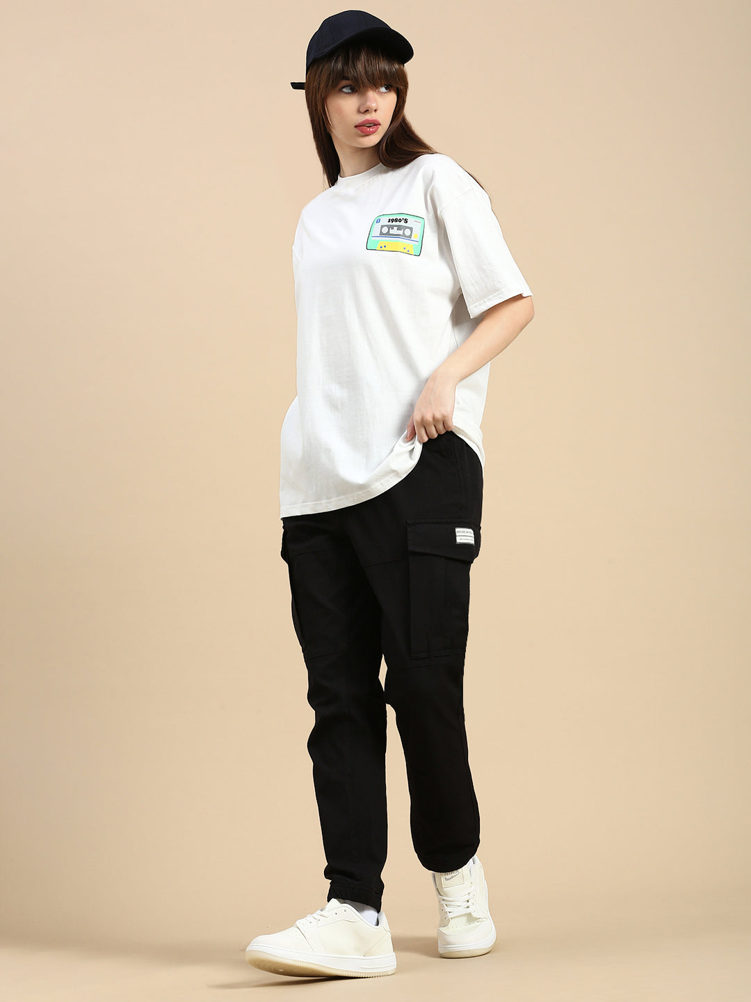 Unisex White Oversized Vintage T-shirt