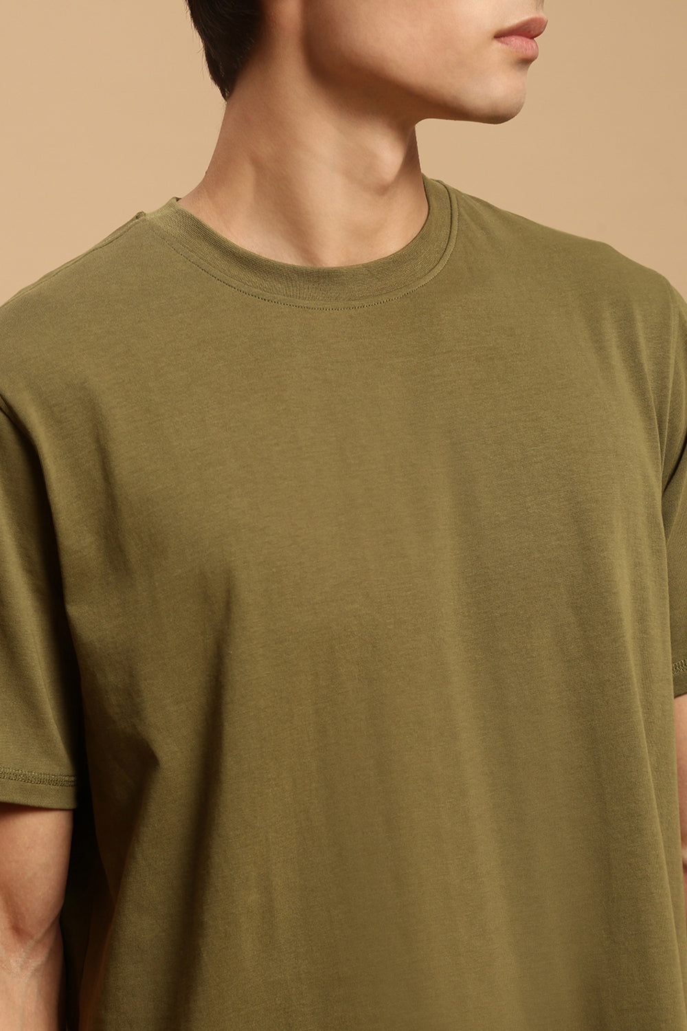 Men Olive Half Sleeve T-Shirt