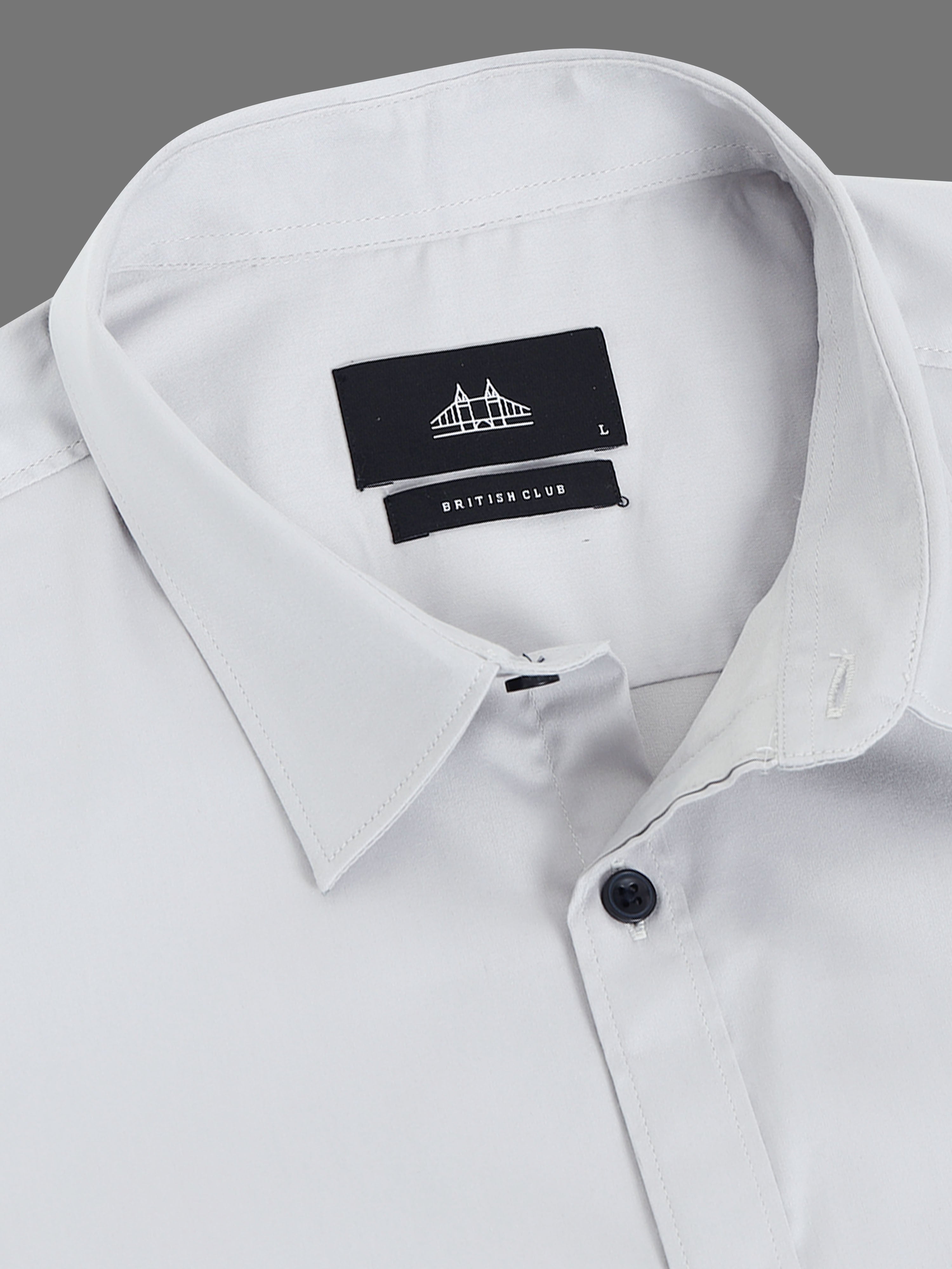 Men Grey Satin Shirt