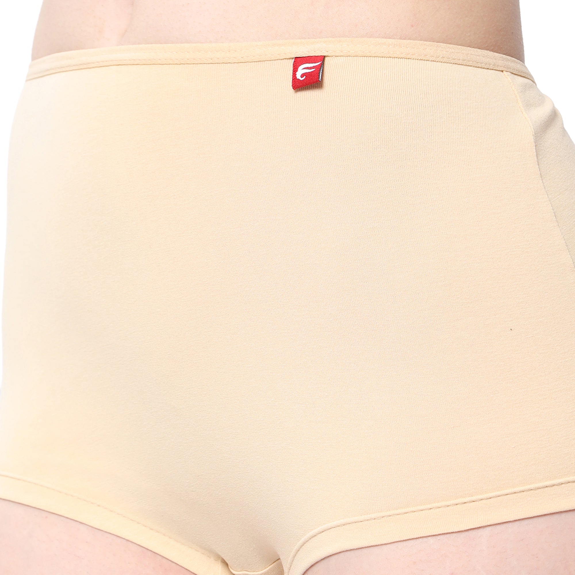 Women Beige Midrise Comfort Boyshorts