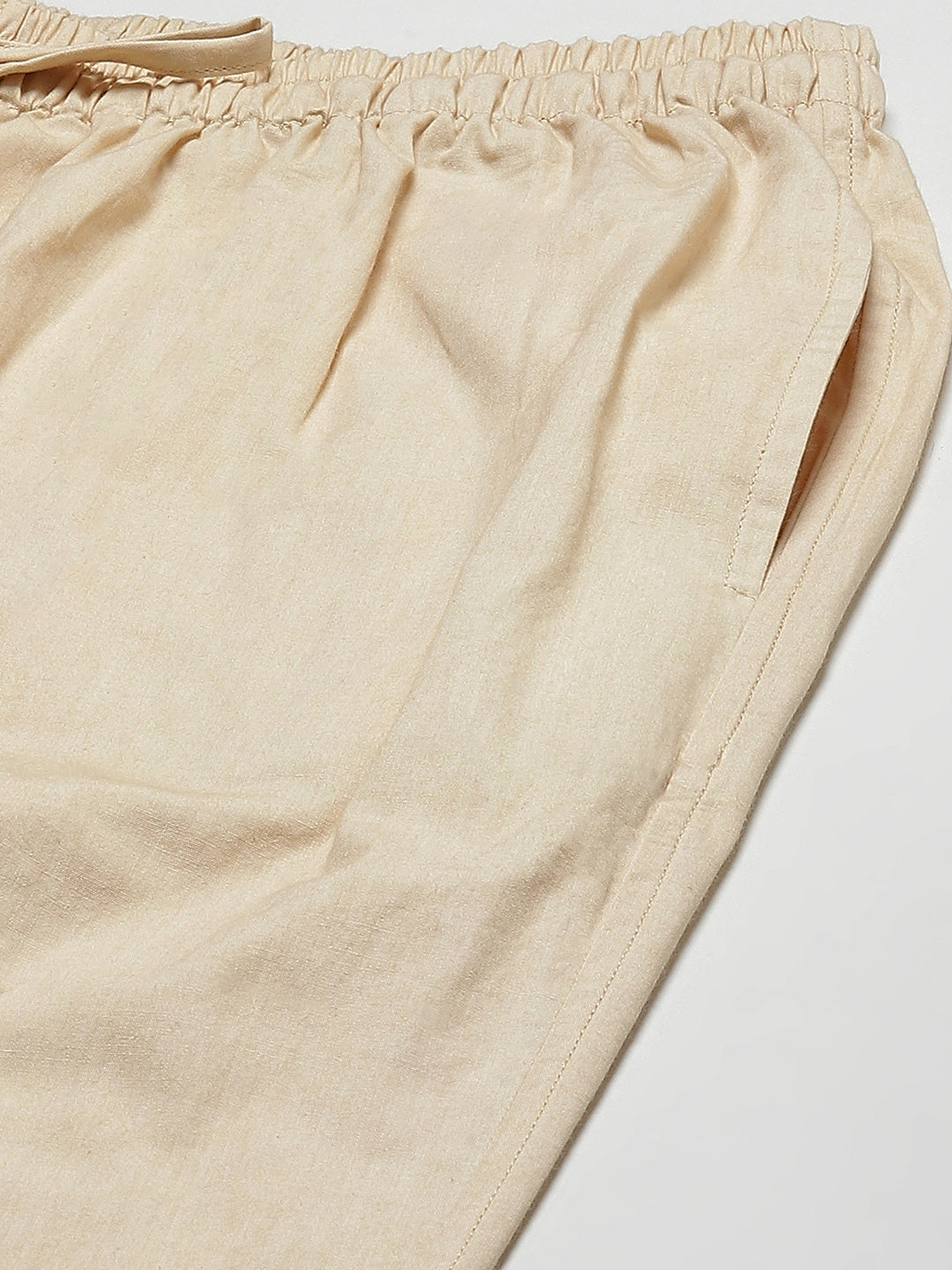 Men Beige Solid Pyjamas