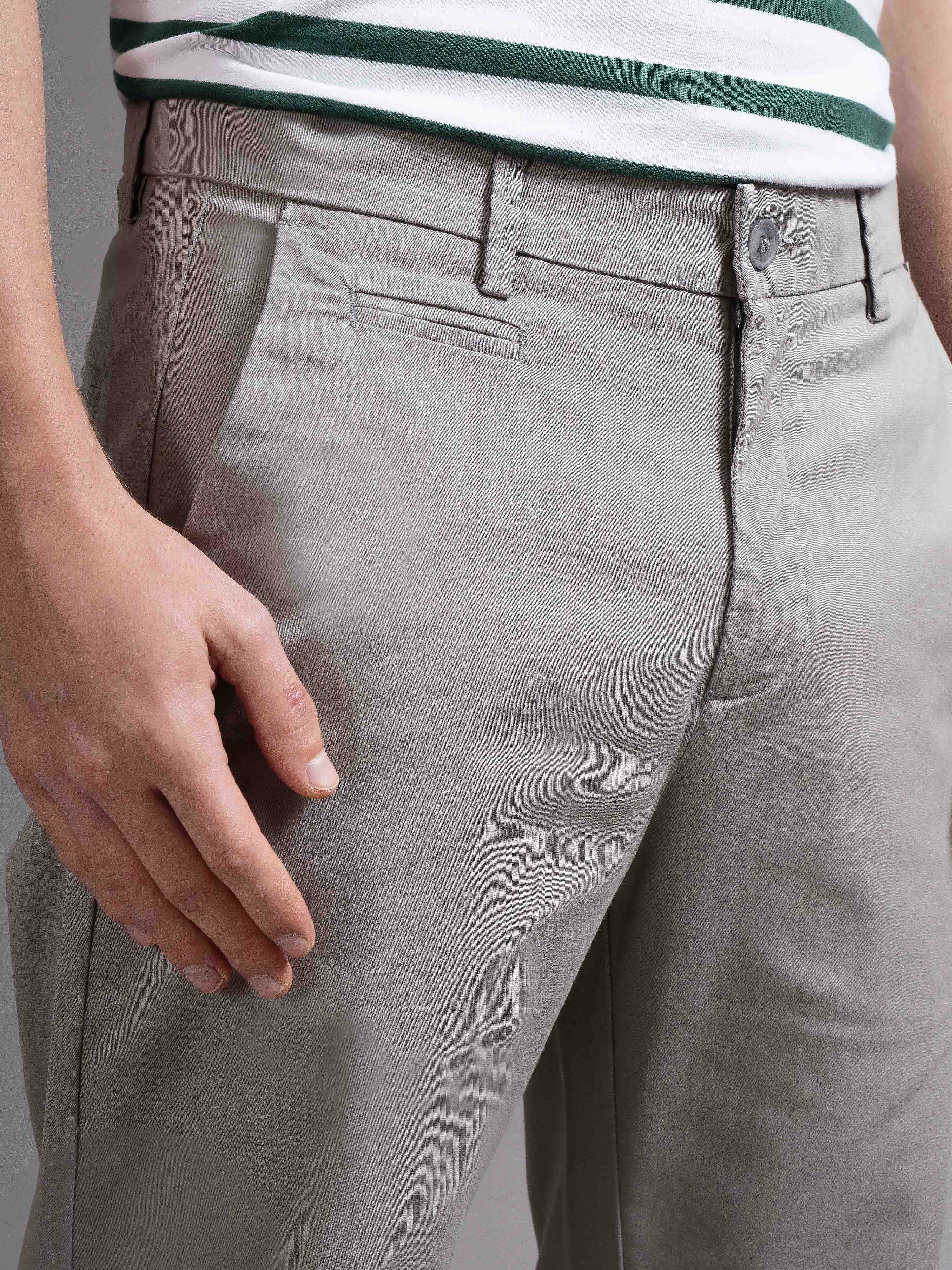 Men Grey Smart Slim Fit Chinos