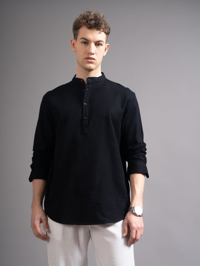 Men Black Kurta Shirt