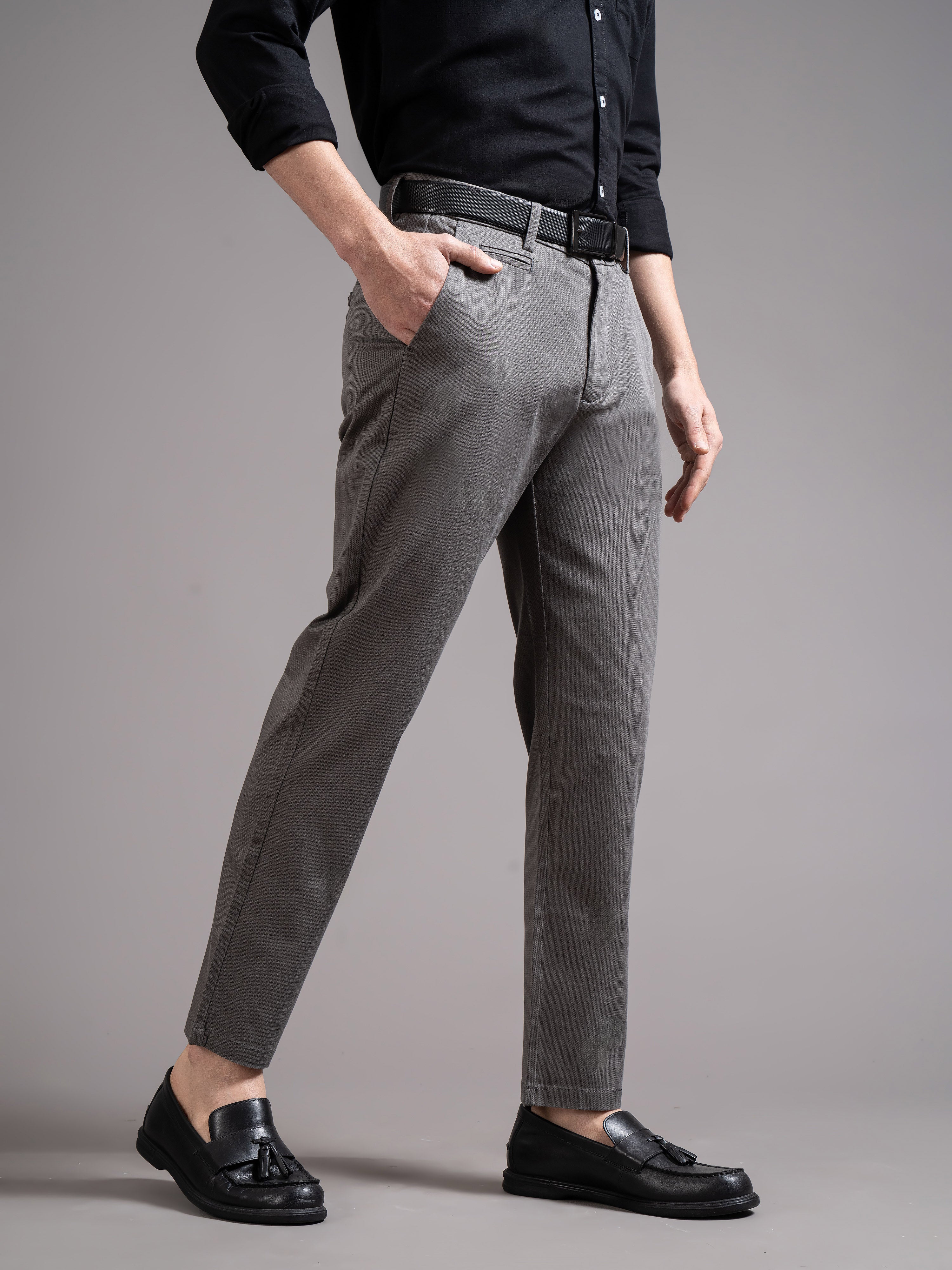 Men Grey Smart Slim Fit Chinos