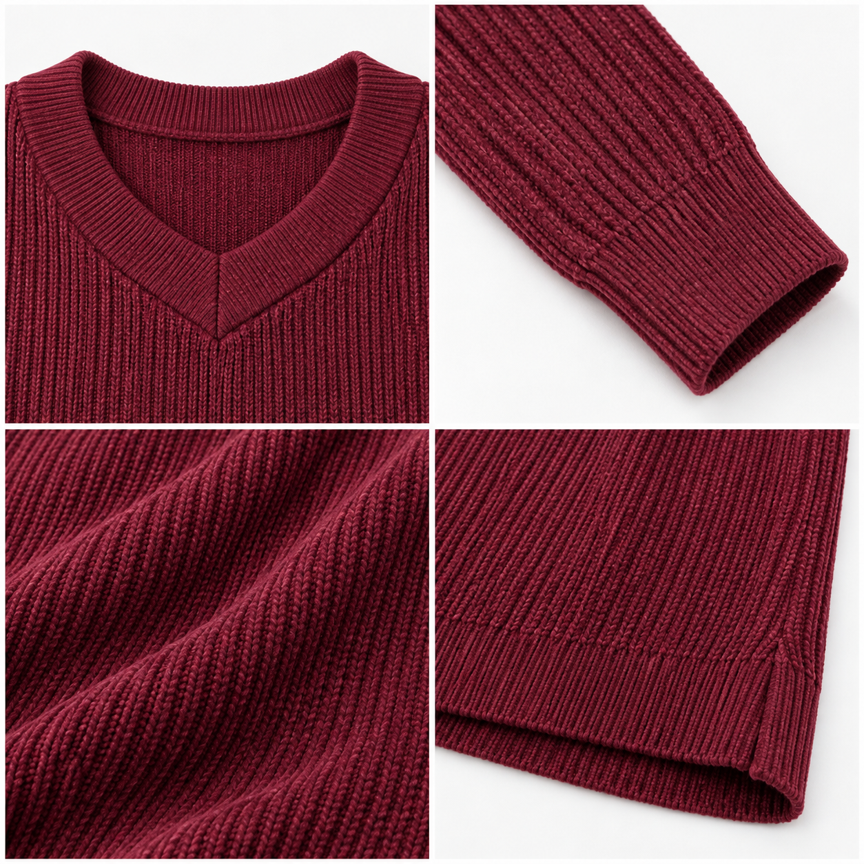 Women Maroon Ribbed Knit Sweater