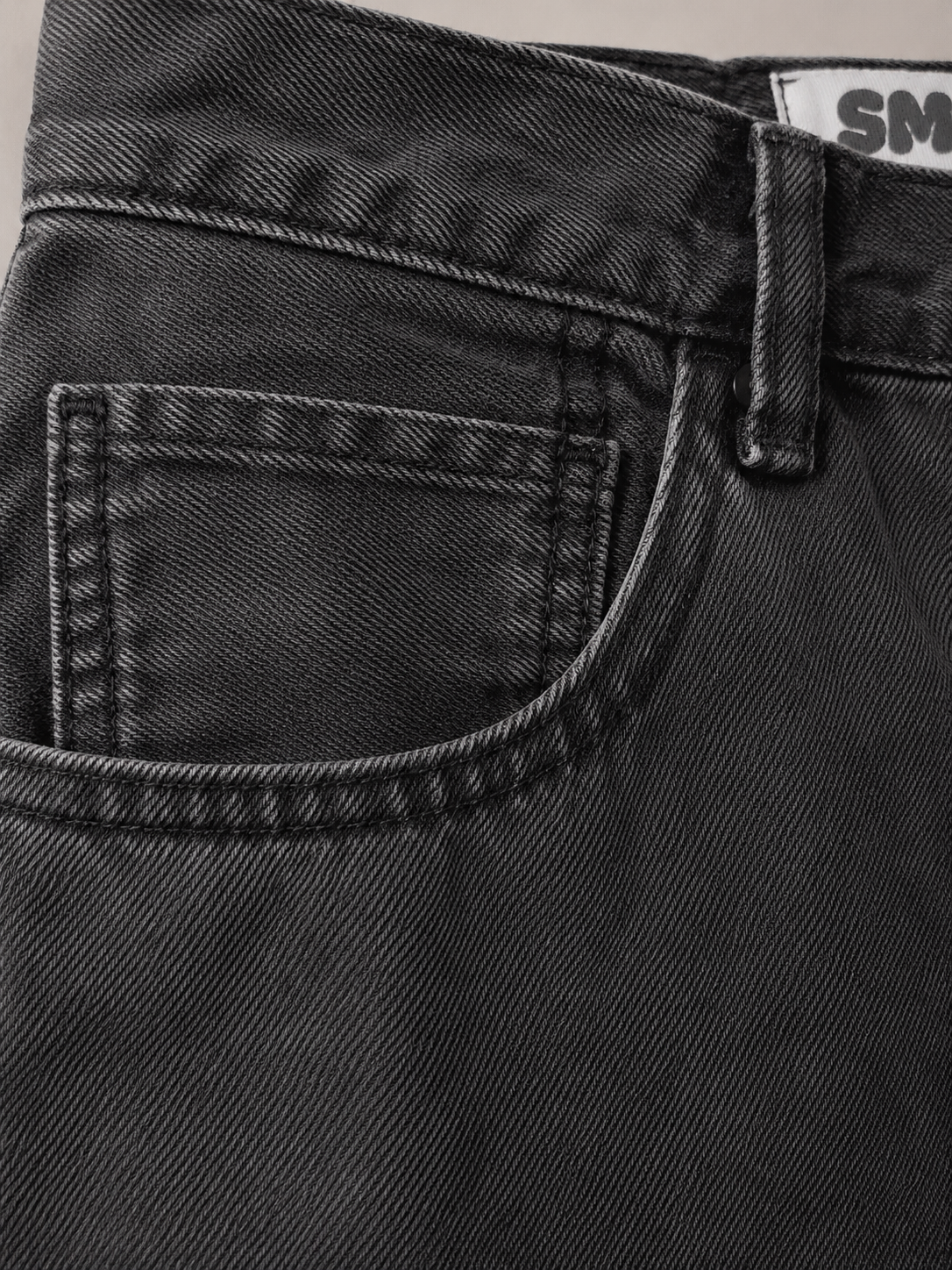 Men Black Washed Denim Shorts