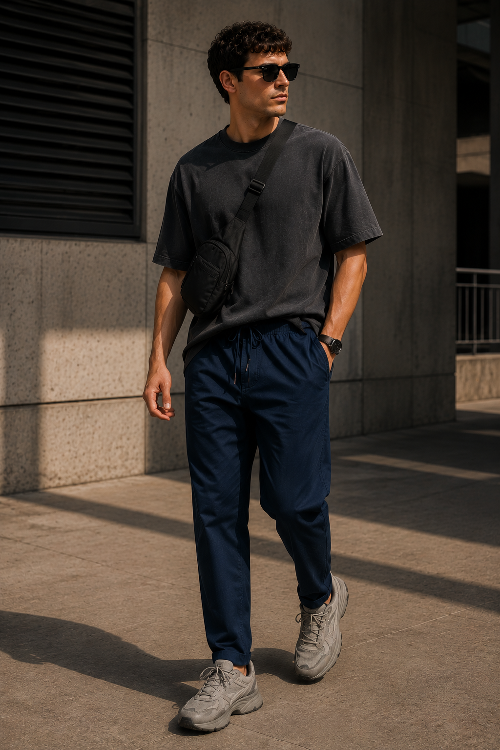 Men Navy Essential Comfort Pants