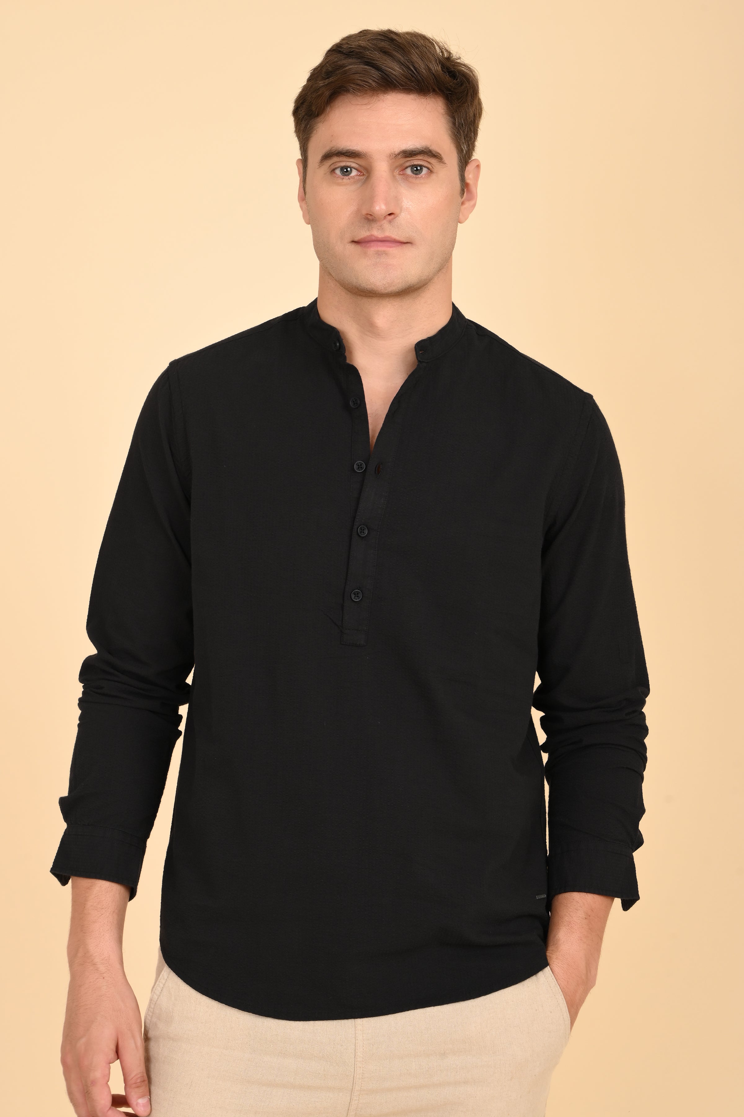 Men Seersucker Kurta Shirt