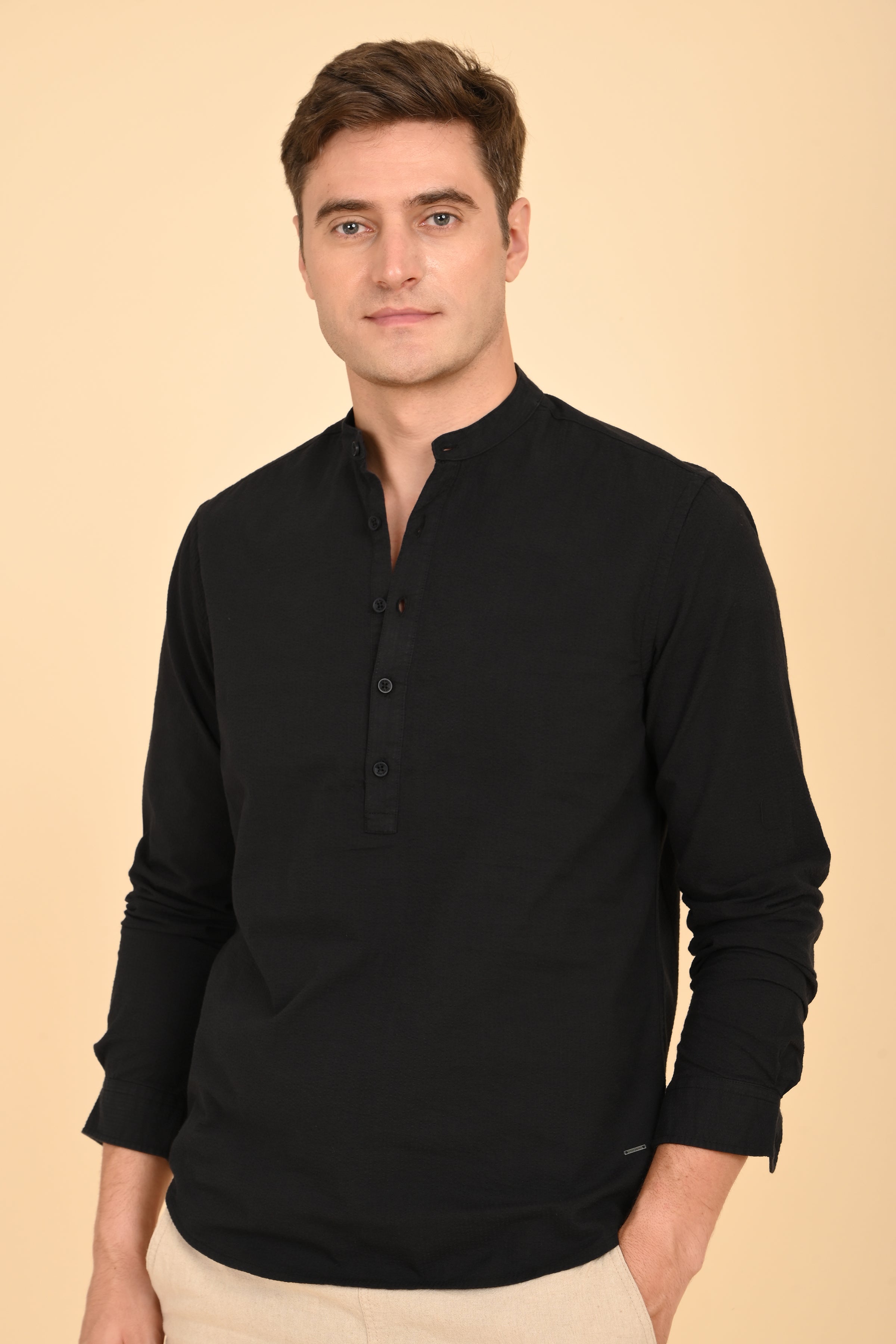 Men Seersucker Kurta Shirt