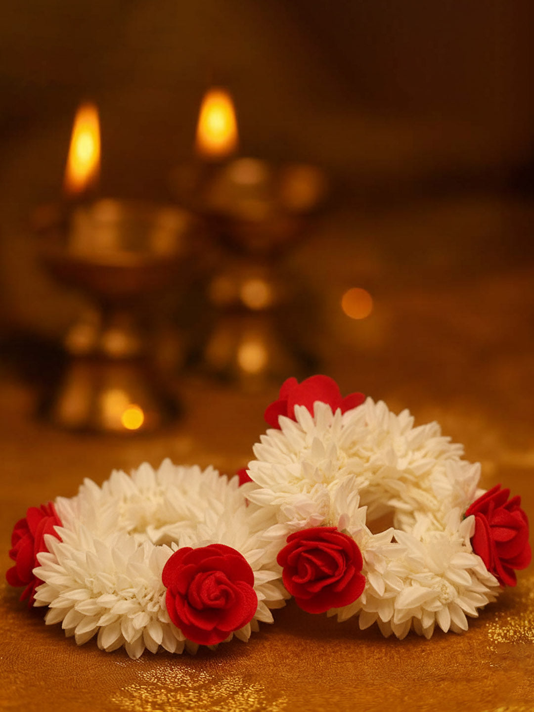 Scented Gajra Scrunchie with Rose Set of 2
