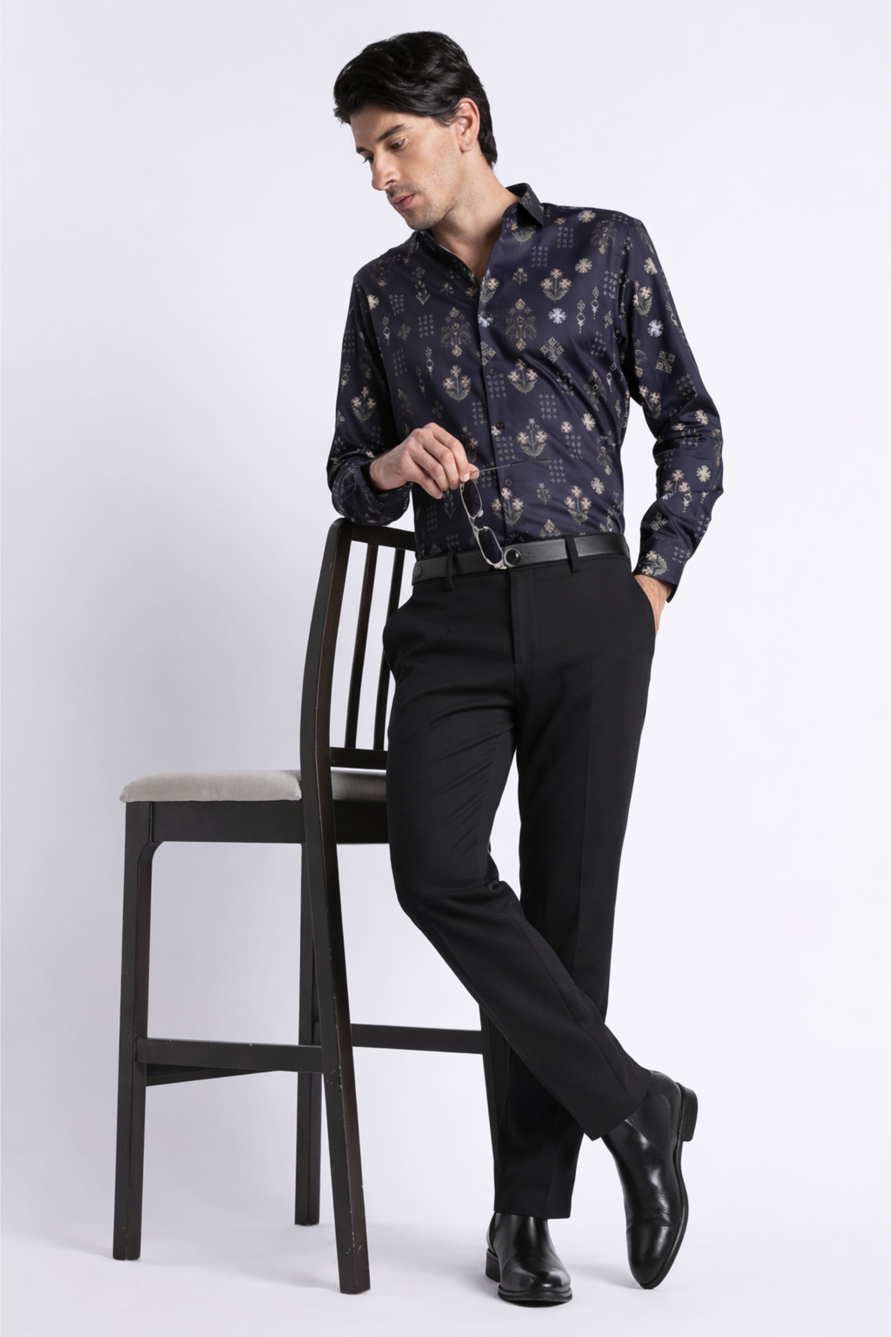 Men Refined Floral Digital Print Shirt