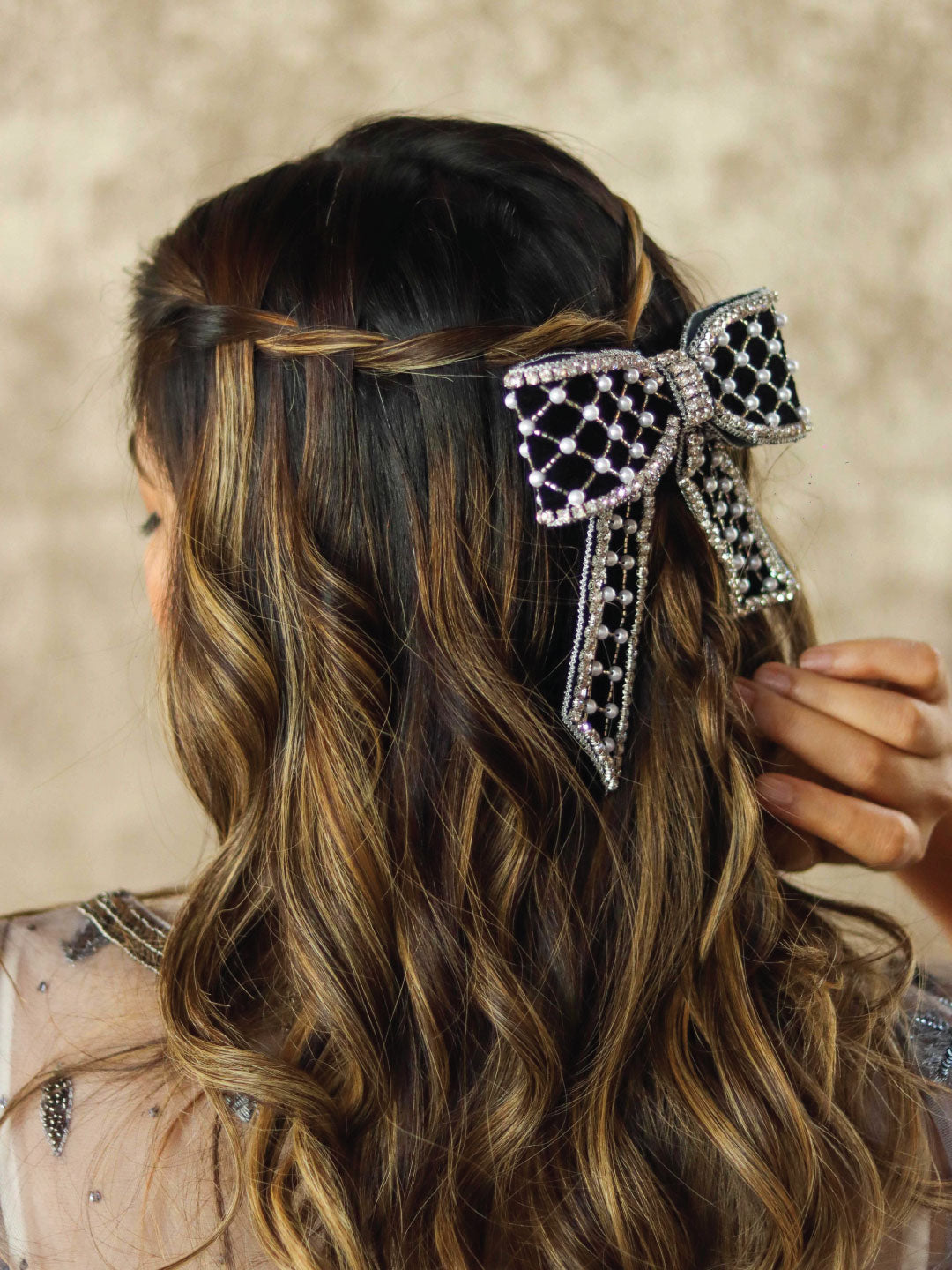 Women Velvet Hair Bow Barrette Clip