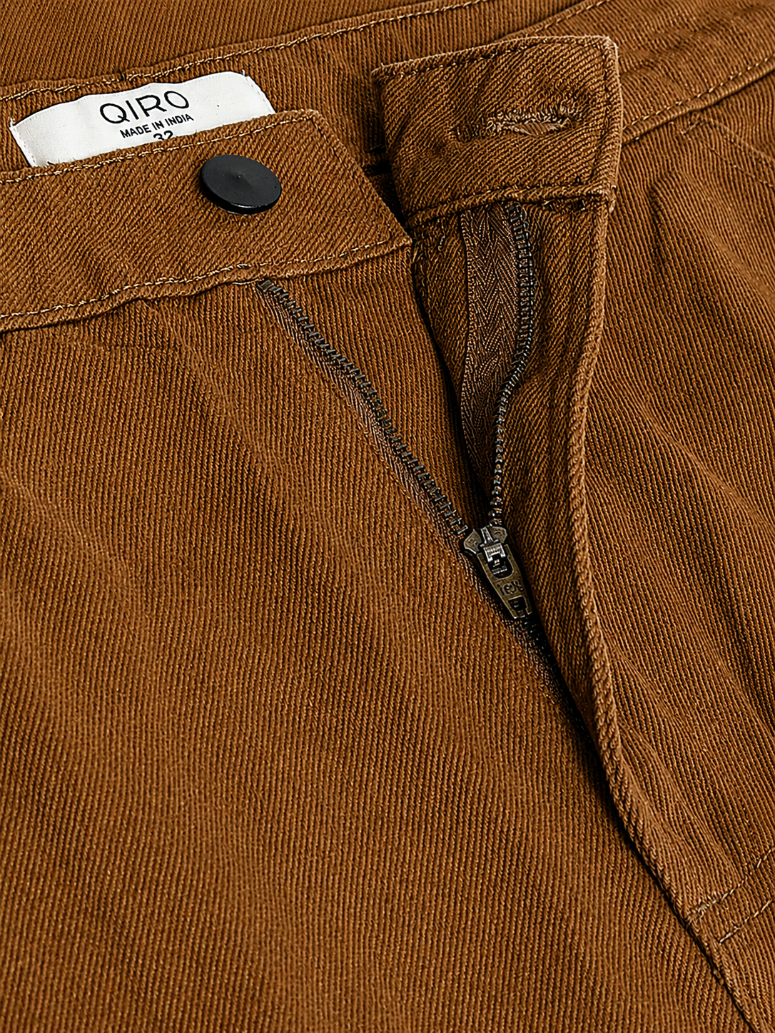 Men Khaki Mid Rise Straight Fit Jeans