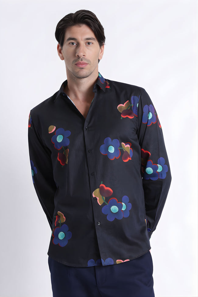 Men Refined Floral Digital Print Shirt