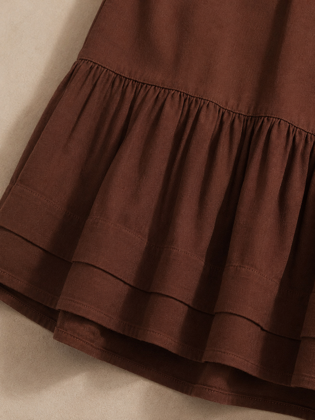 Women Brown Tiered Mini Dress