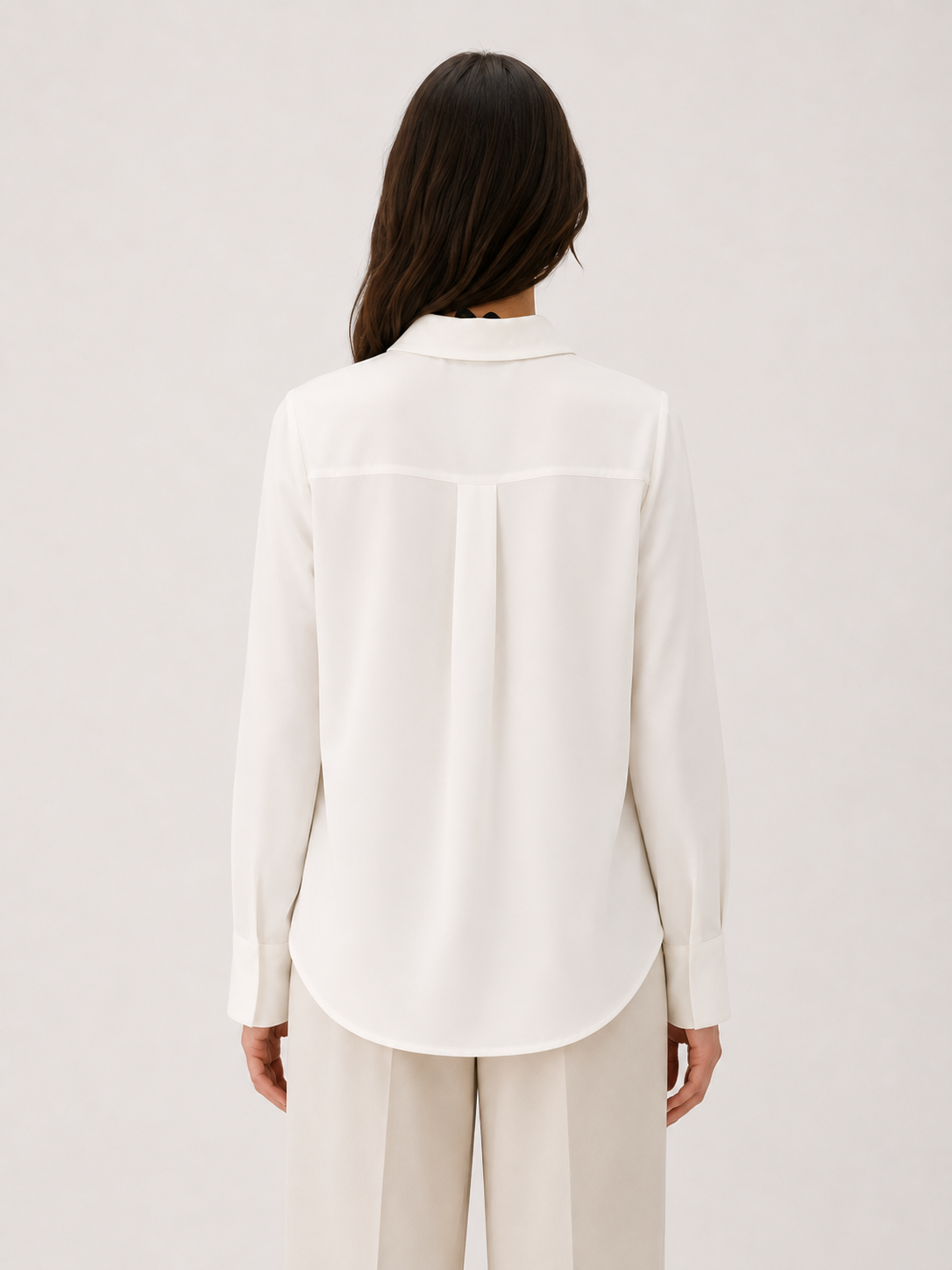 Women Ivory Bow-Tie Peter Pan Shirt