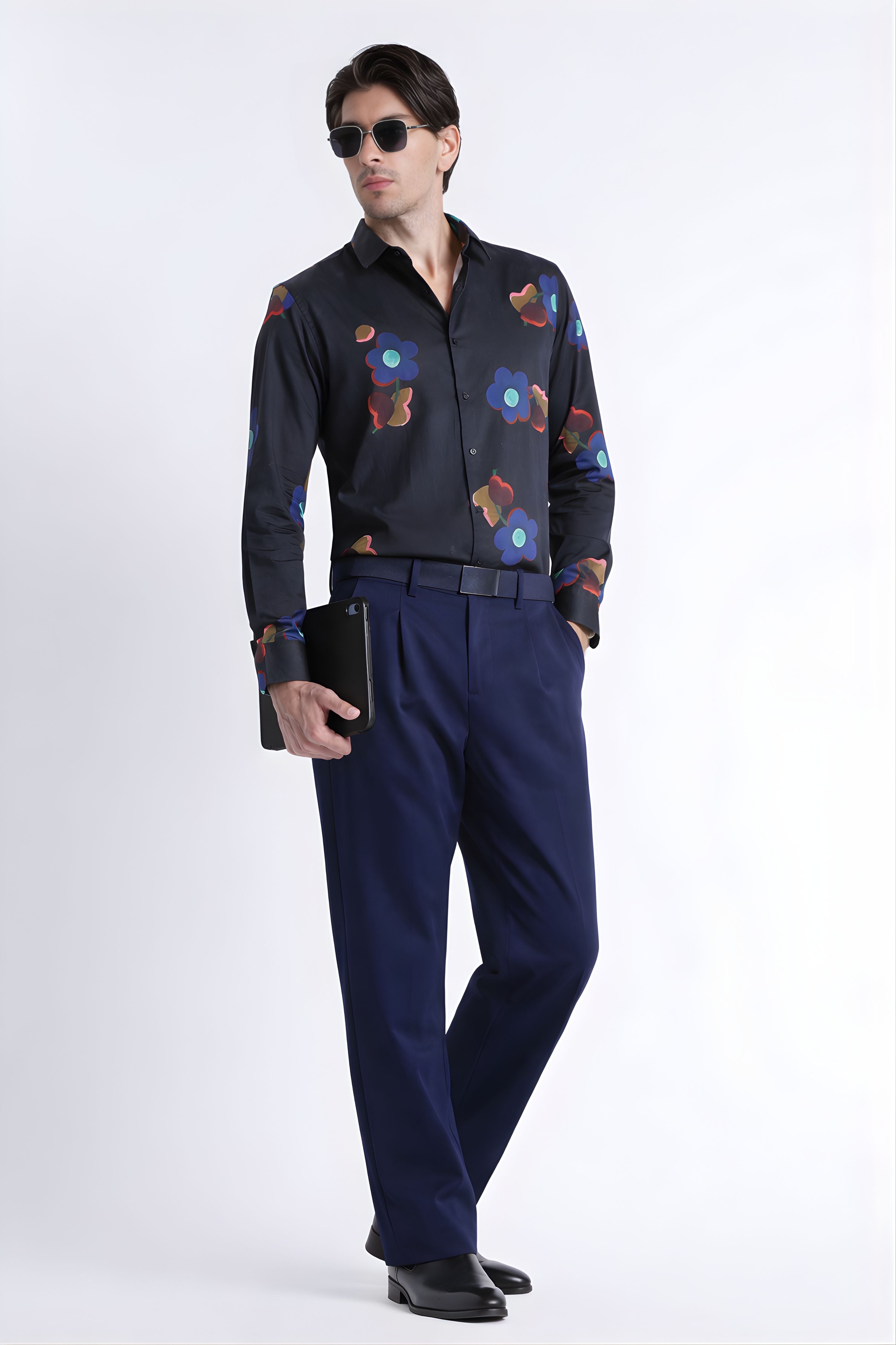 Men Refined Floral Digital Print Shirt